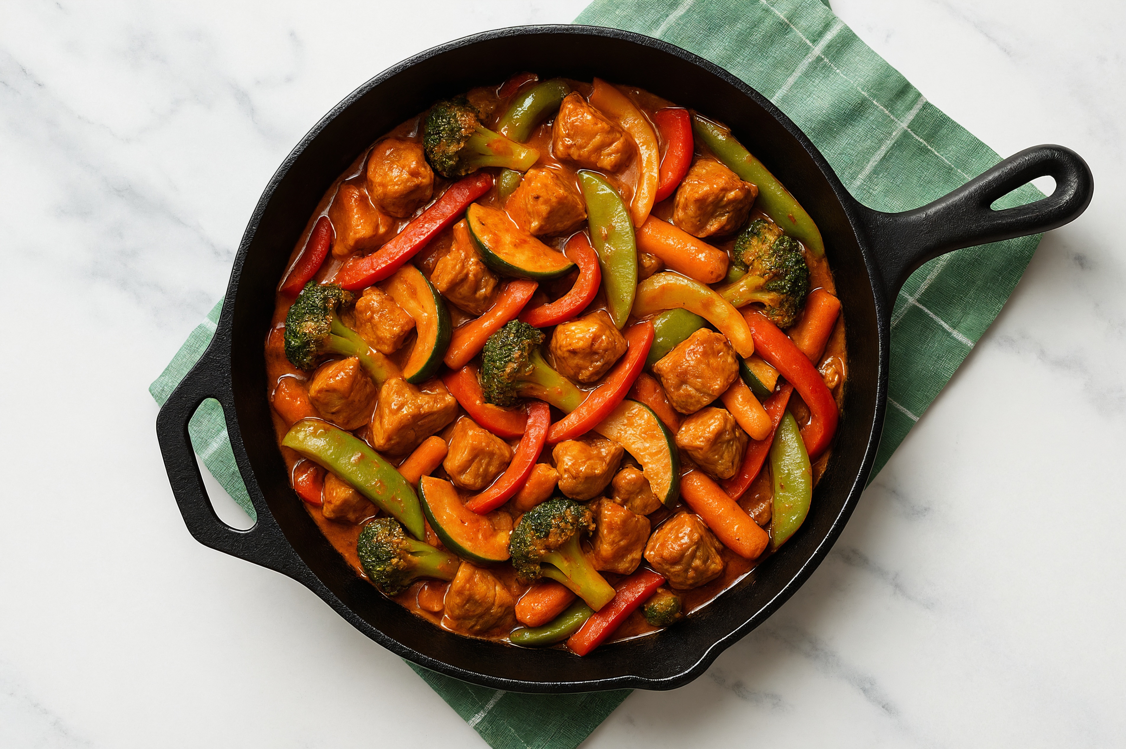 Tikka Masala Pork Tenderloin Stir-Fry with Mixed Veggies