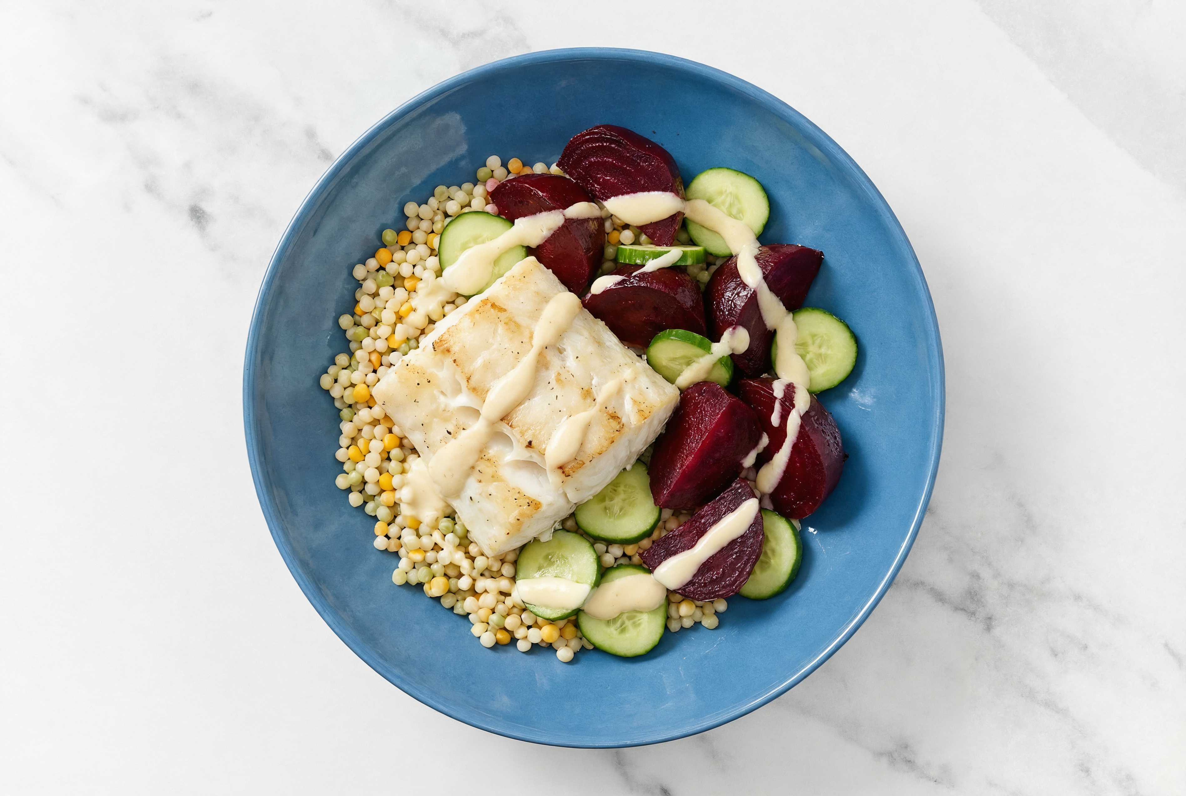 Horseradish Barramundi + Veggie Couscous