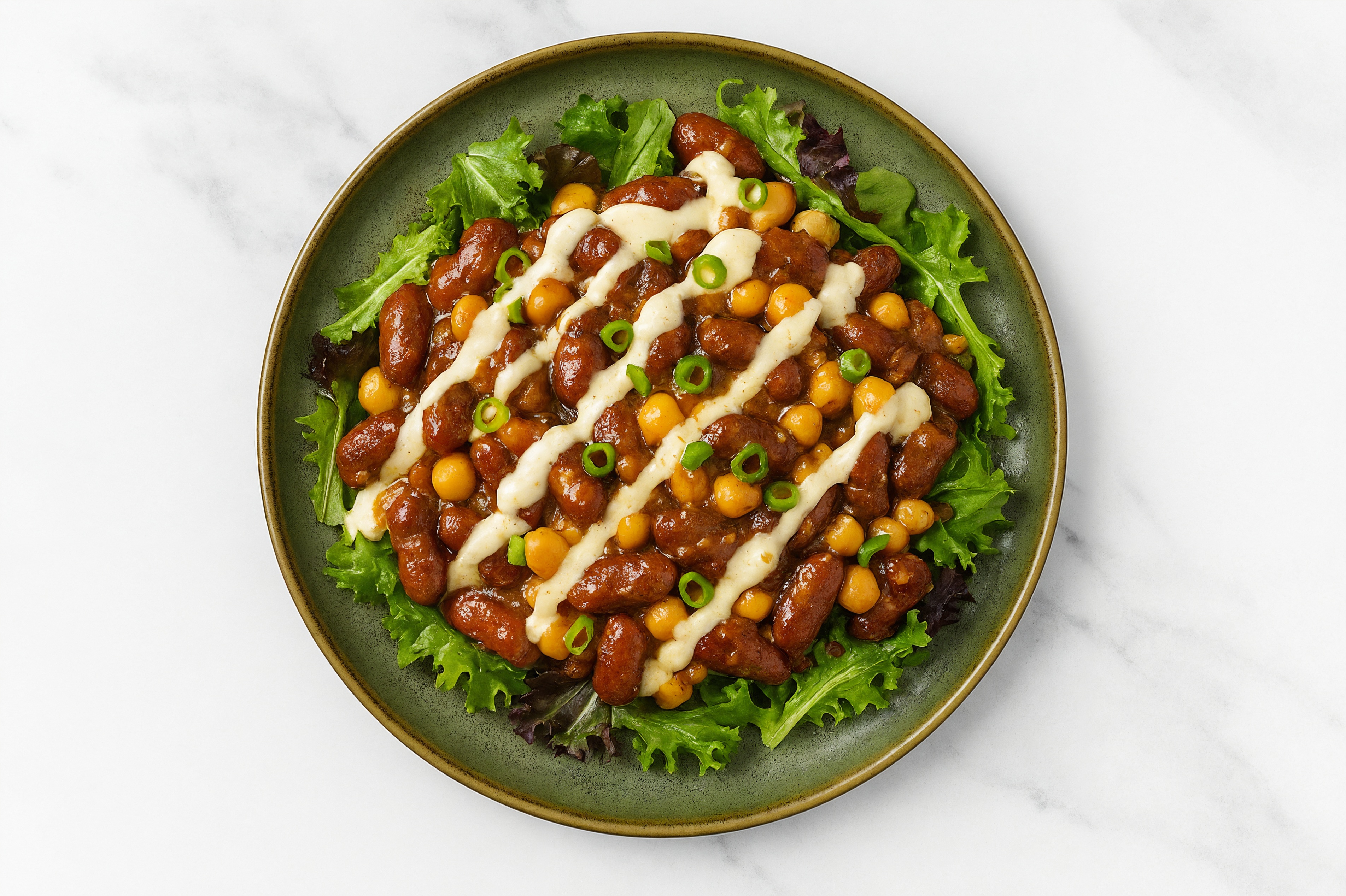 Spicy Creole Bean Bowl with Garlic Sauce