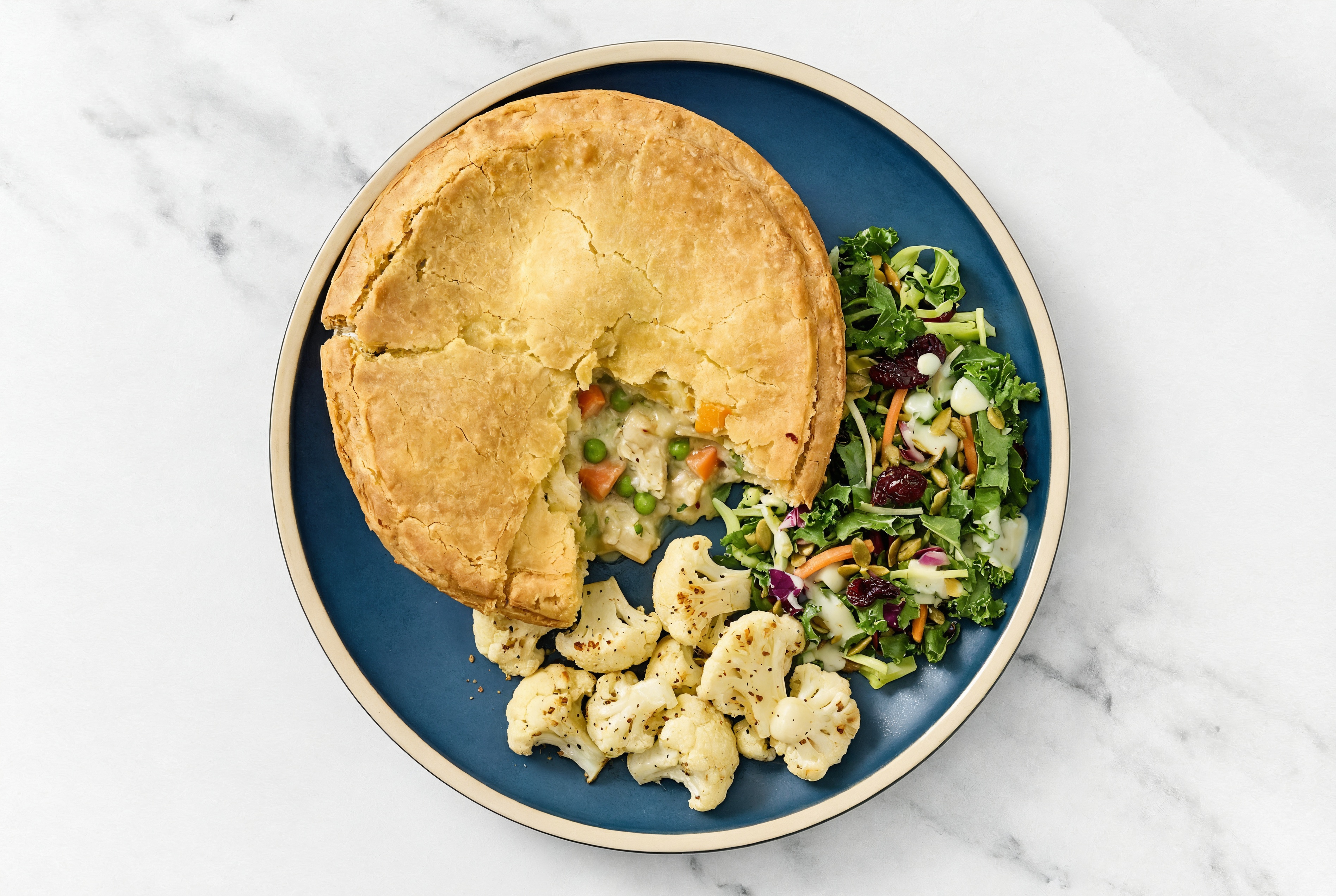 Chicken Pot Pie with Cauliflower & Kale Salad