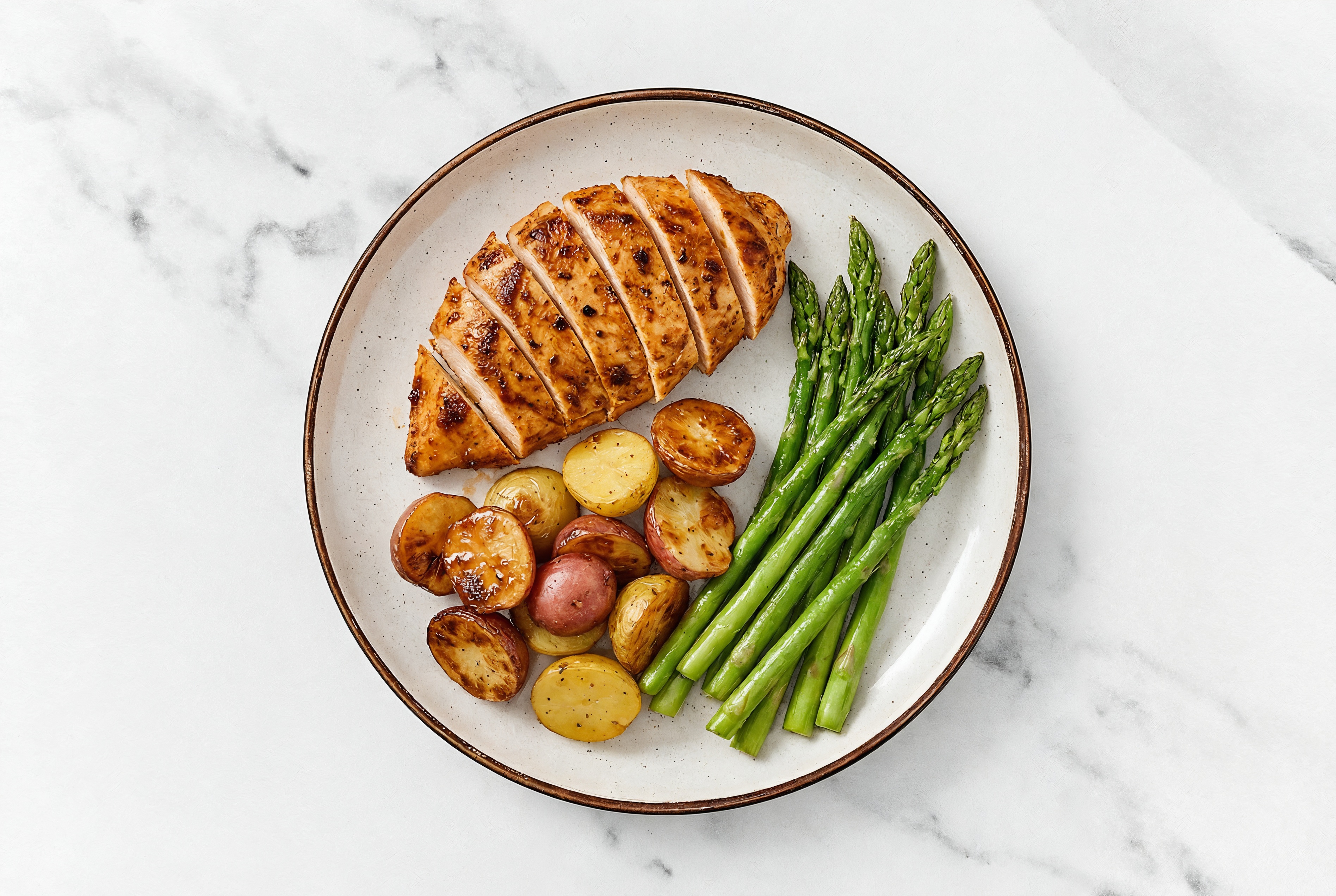 Chicken Breast with Mini Hickory Potatoes + Asparagus