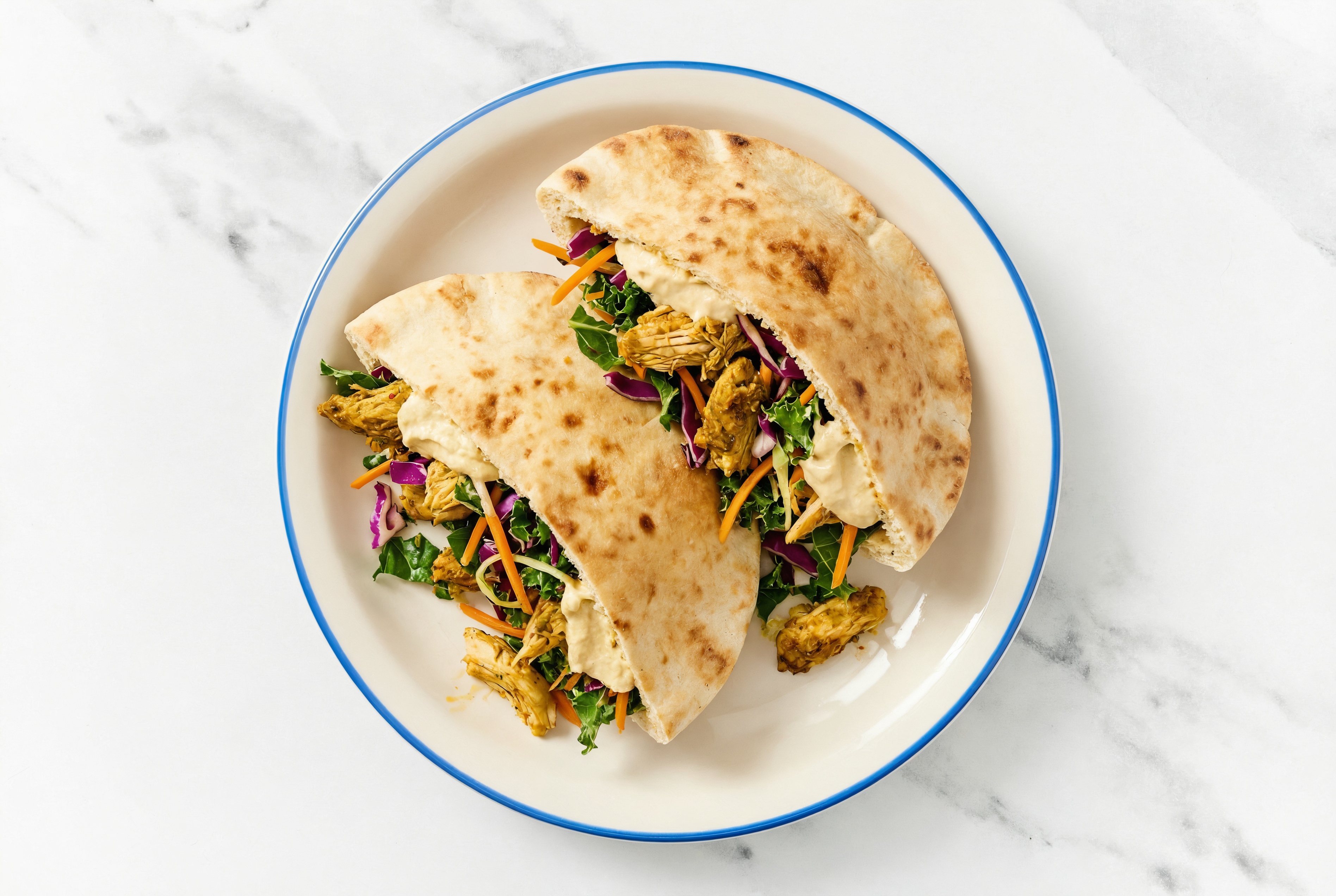 Shawarma Chicken Lemon Garlic Hummus Traditional Pita