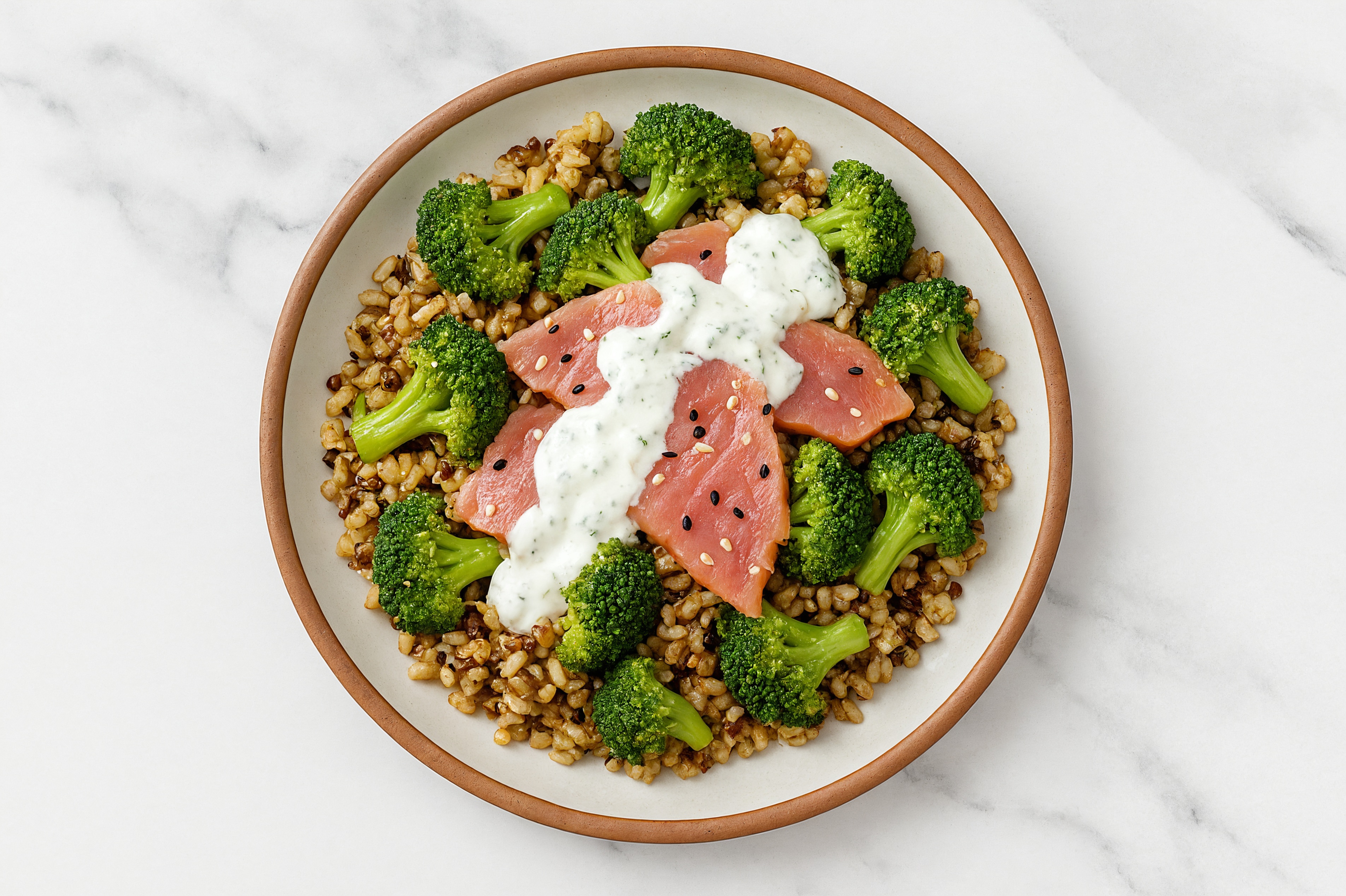 Tuna Seven Grain Bowl with Tzatziki & Broccoli