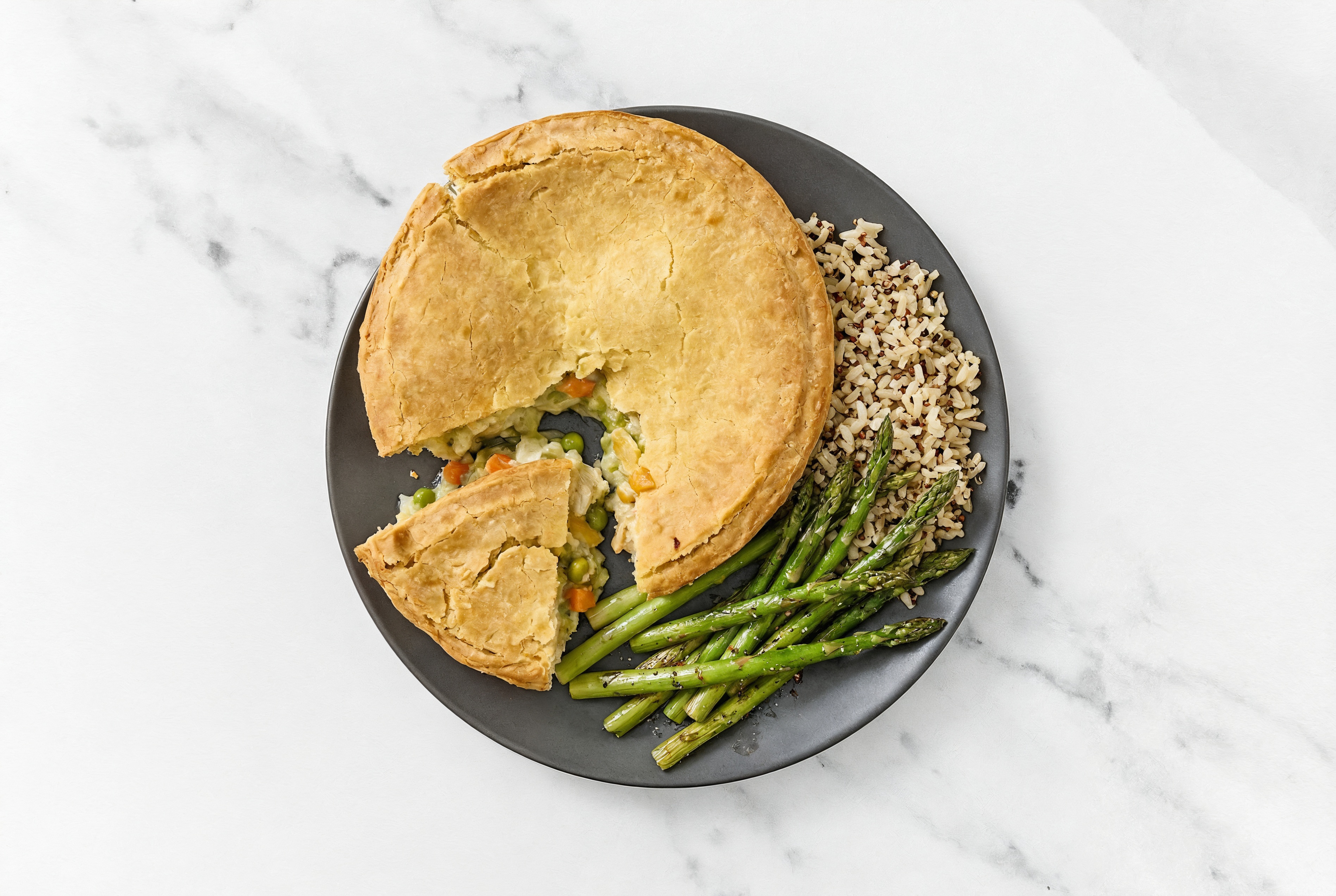 Chicken Pot Pie with Asparagus & Quinoa Blend
