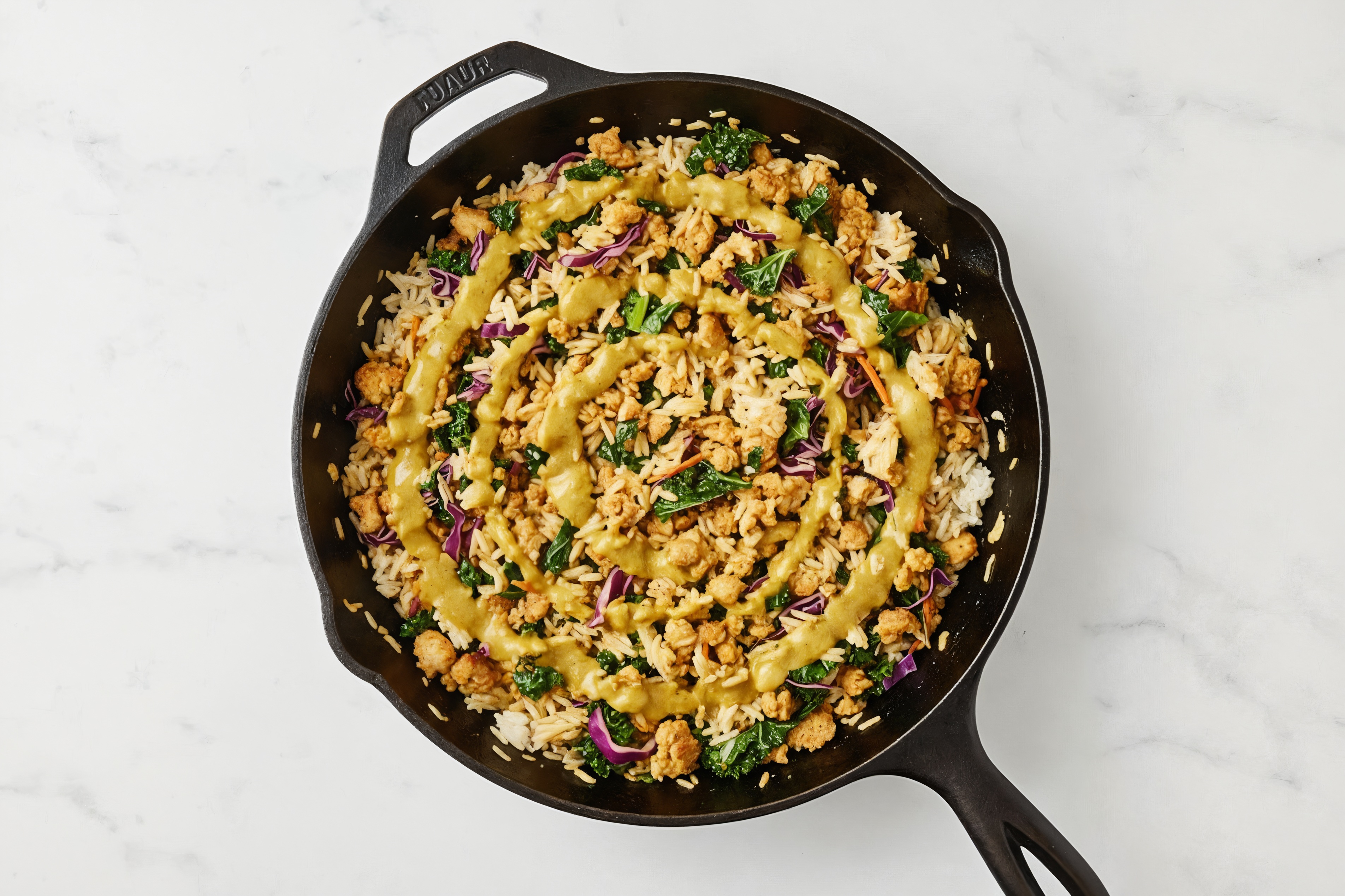 Curry Rainbow Veggie + Ground Turkey Stir-Fry with Long Grain White Rice