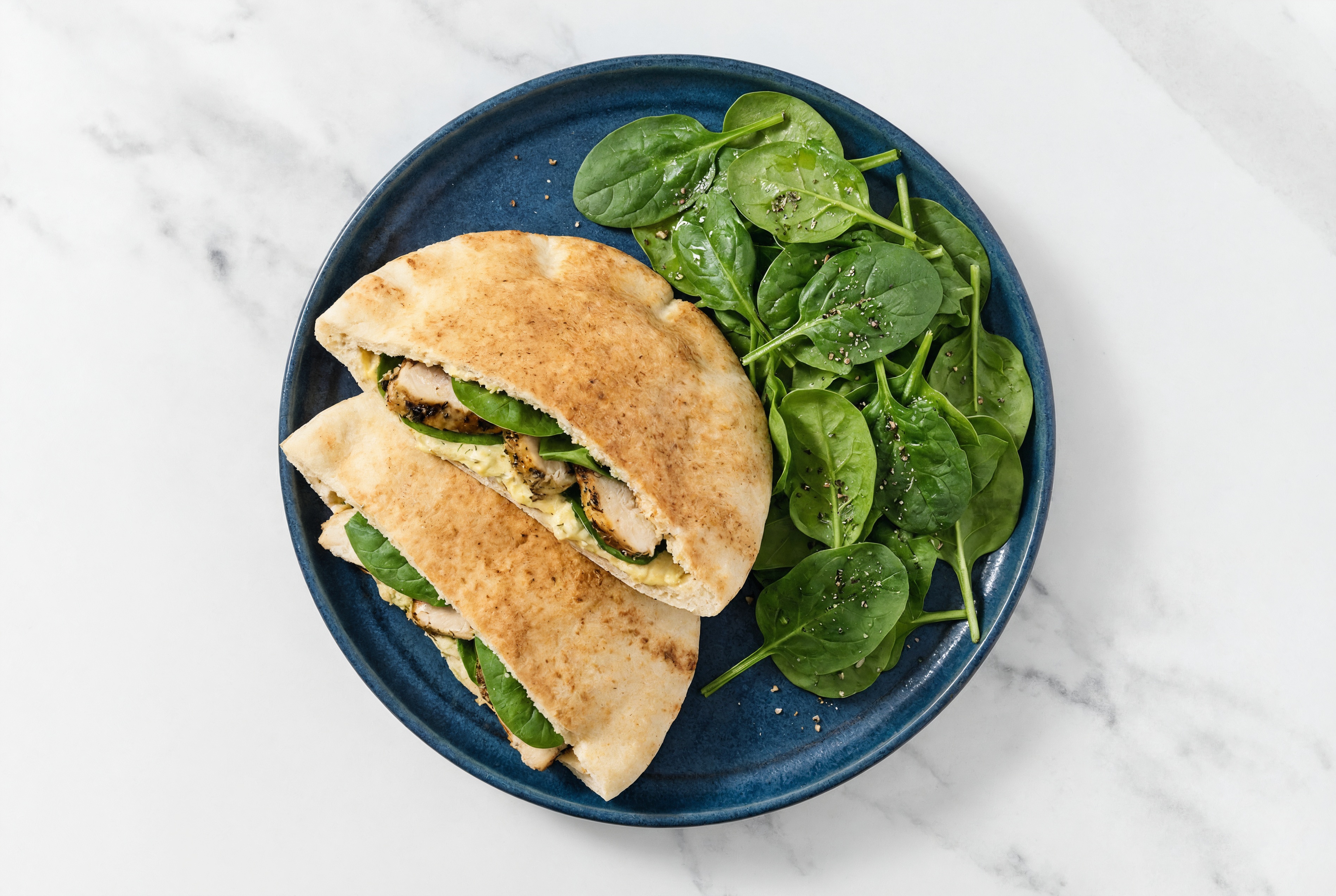 Mediterranean Grilled Breast Chicken Traditional Pita Sandwich