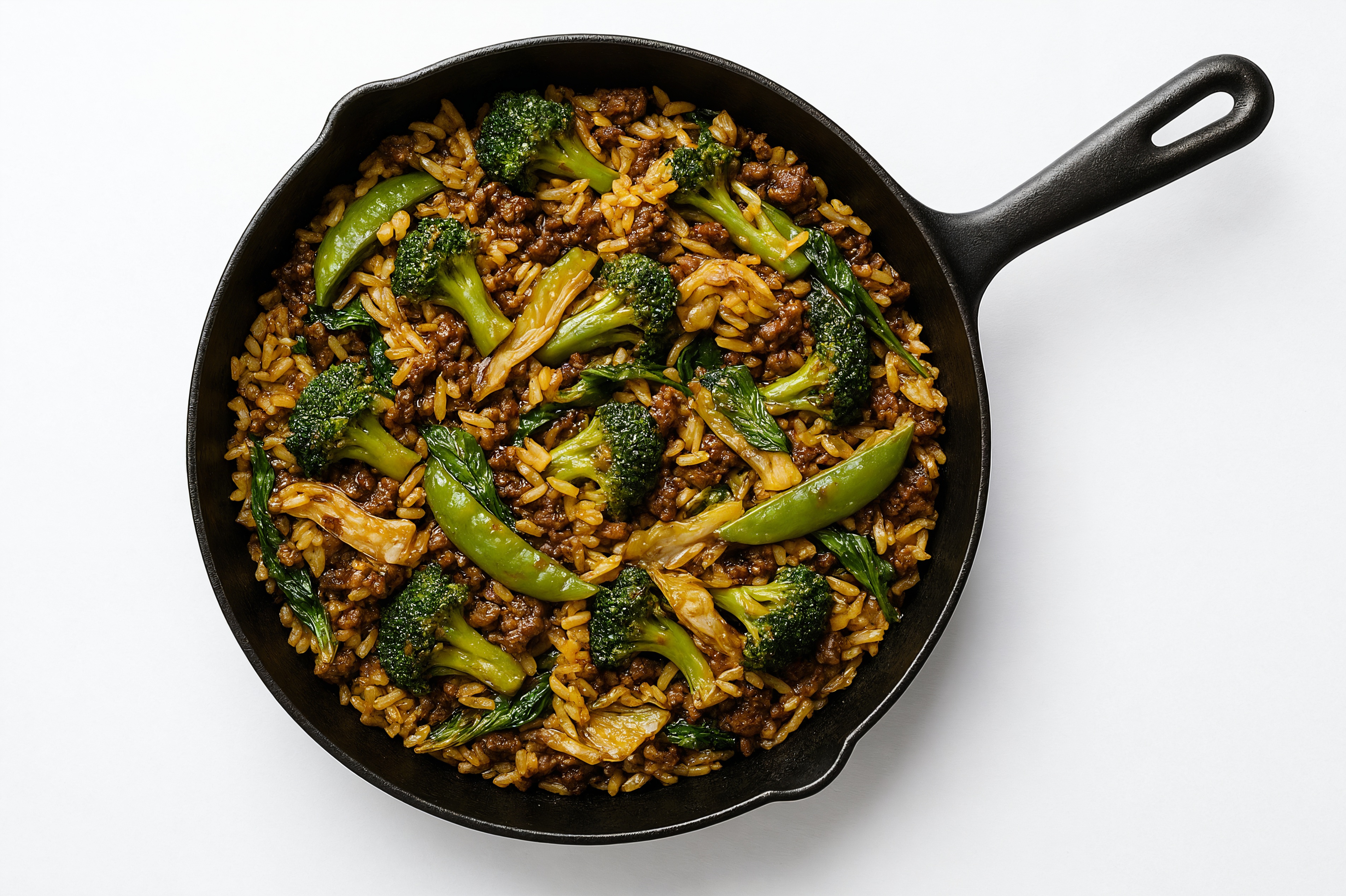 Japanese Bbq Bok Choy + Ground Bison Stir-Fry with Seasoned Jasmine Rice