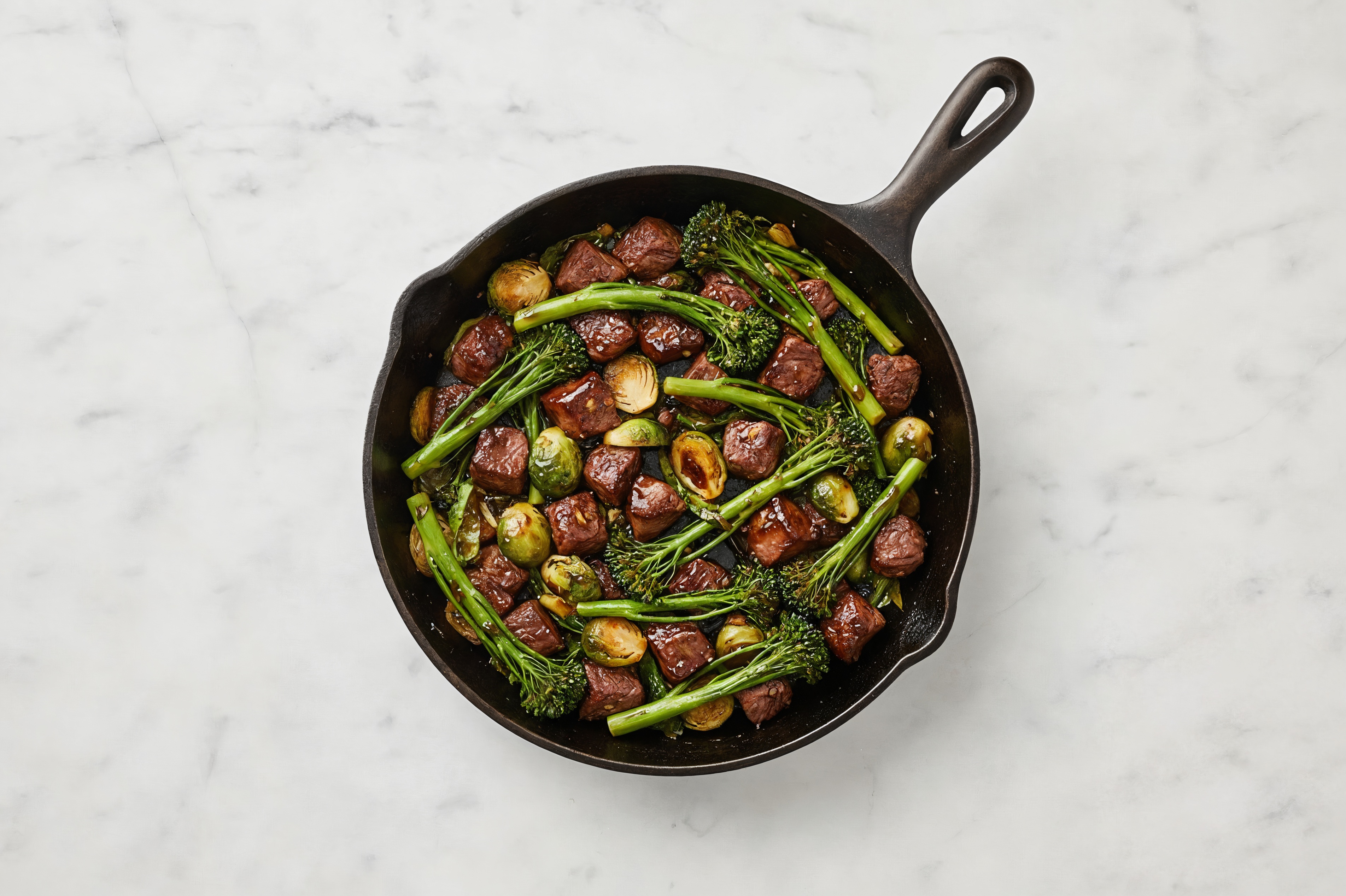 Japanese BBQ Bison Stir-Fry with Broccoli & Brussels