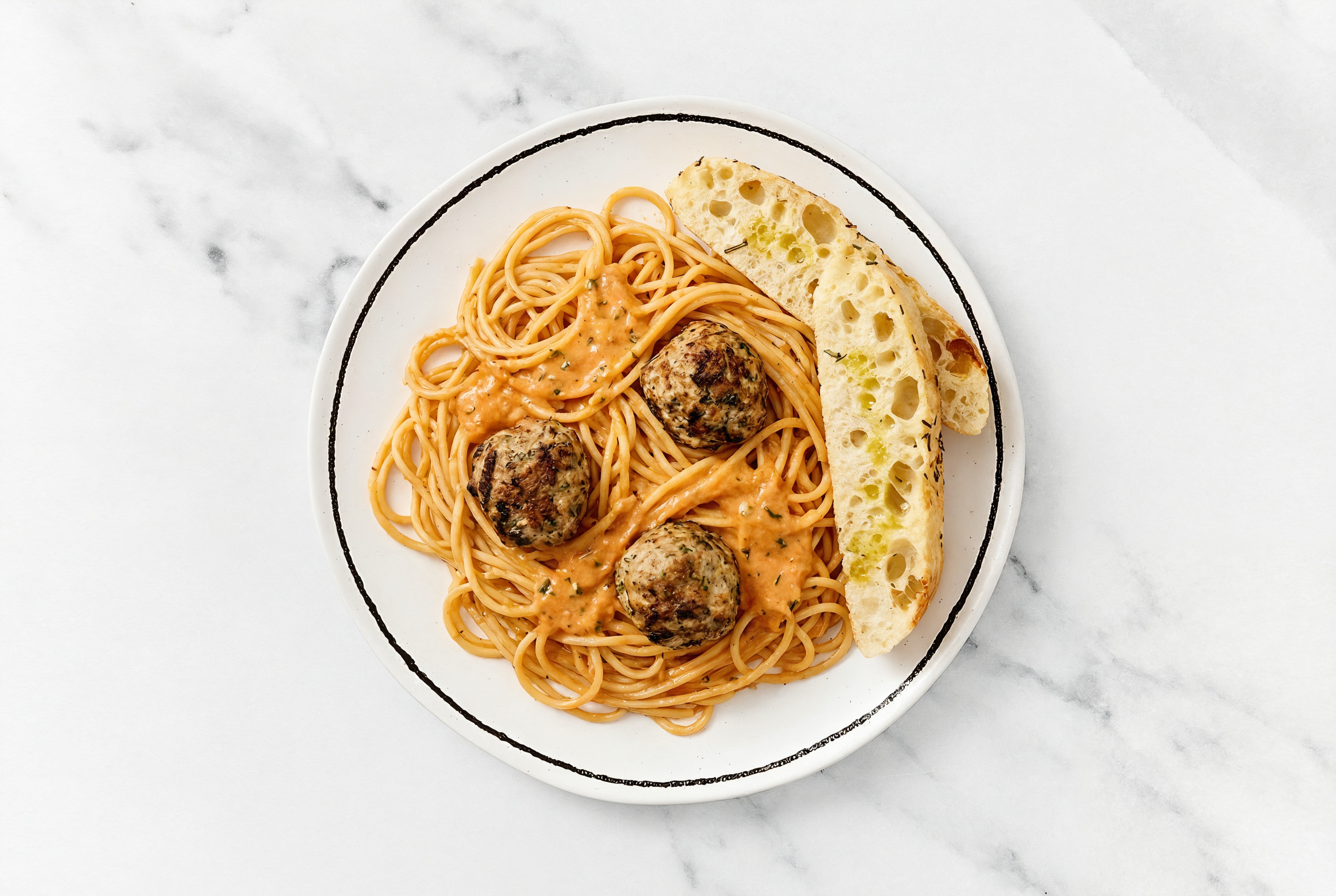 Meatball Gluten Free Spaghetti alla Vodka + Focaccia