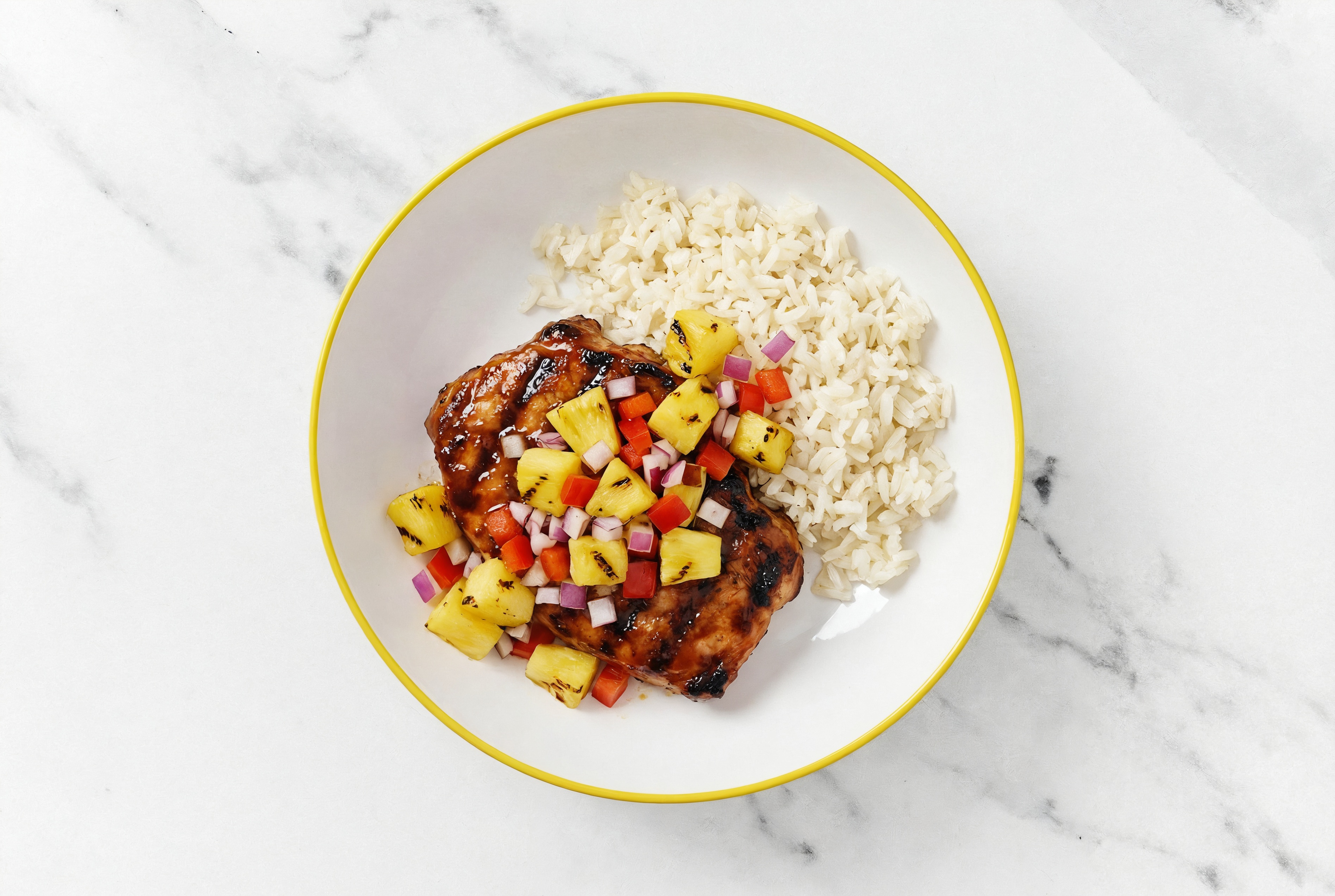 Herby Grilled BBQ Pork Chops + Fresh Pineapple Salsa with Original BBQ Sauce