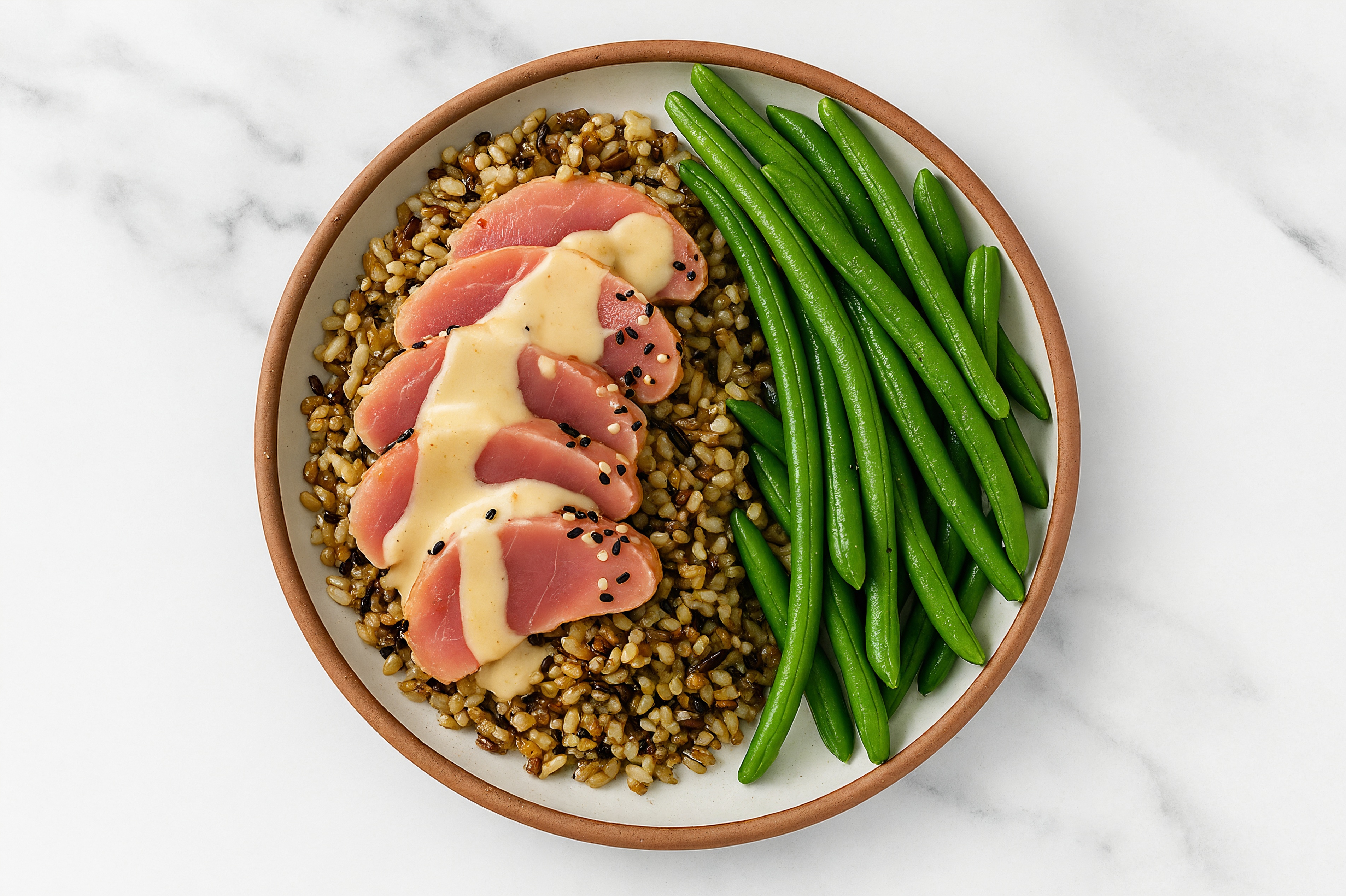  Tuna Seven Grain Bowl with Miso & Trimmed Green Beans
