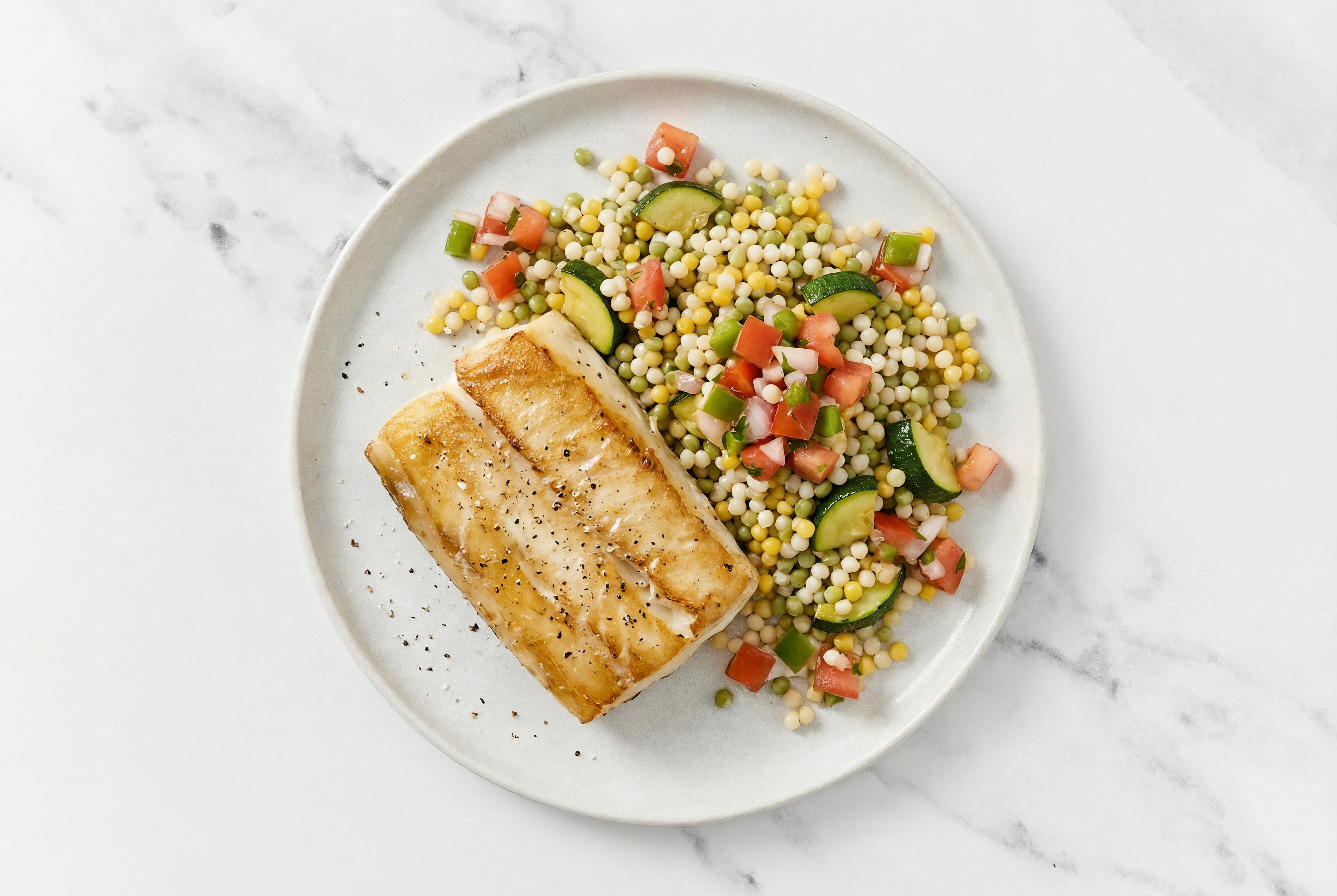 Pepper Steelhead Barramundi + Fresh Fiesta Cous Cous