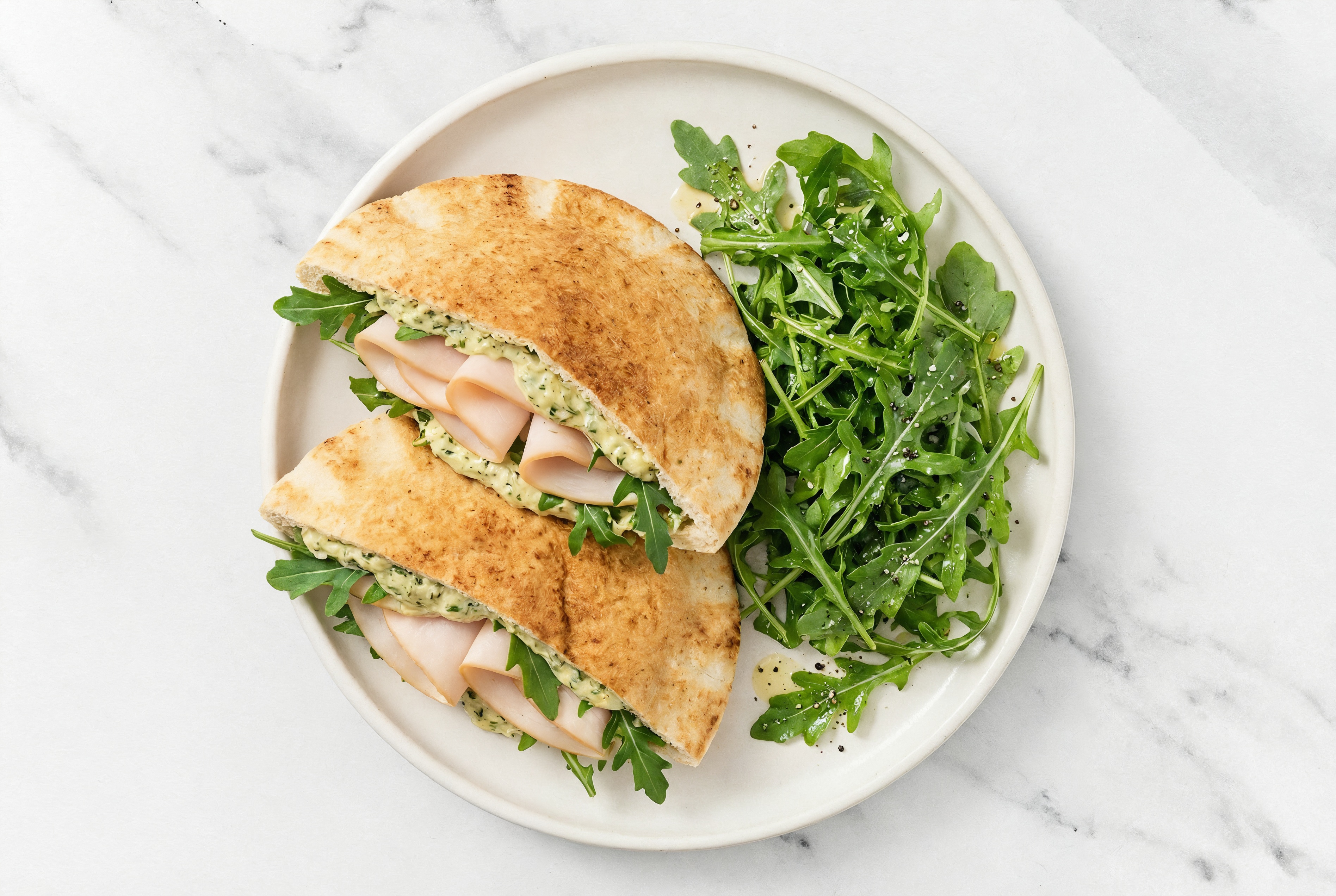 Spinach Artichoke Oven Roasted Turkey Breast Traditional Pita Pocket