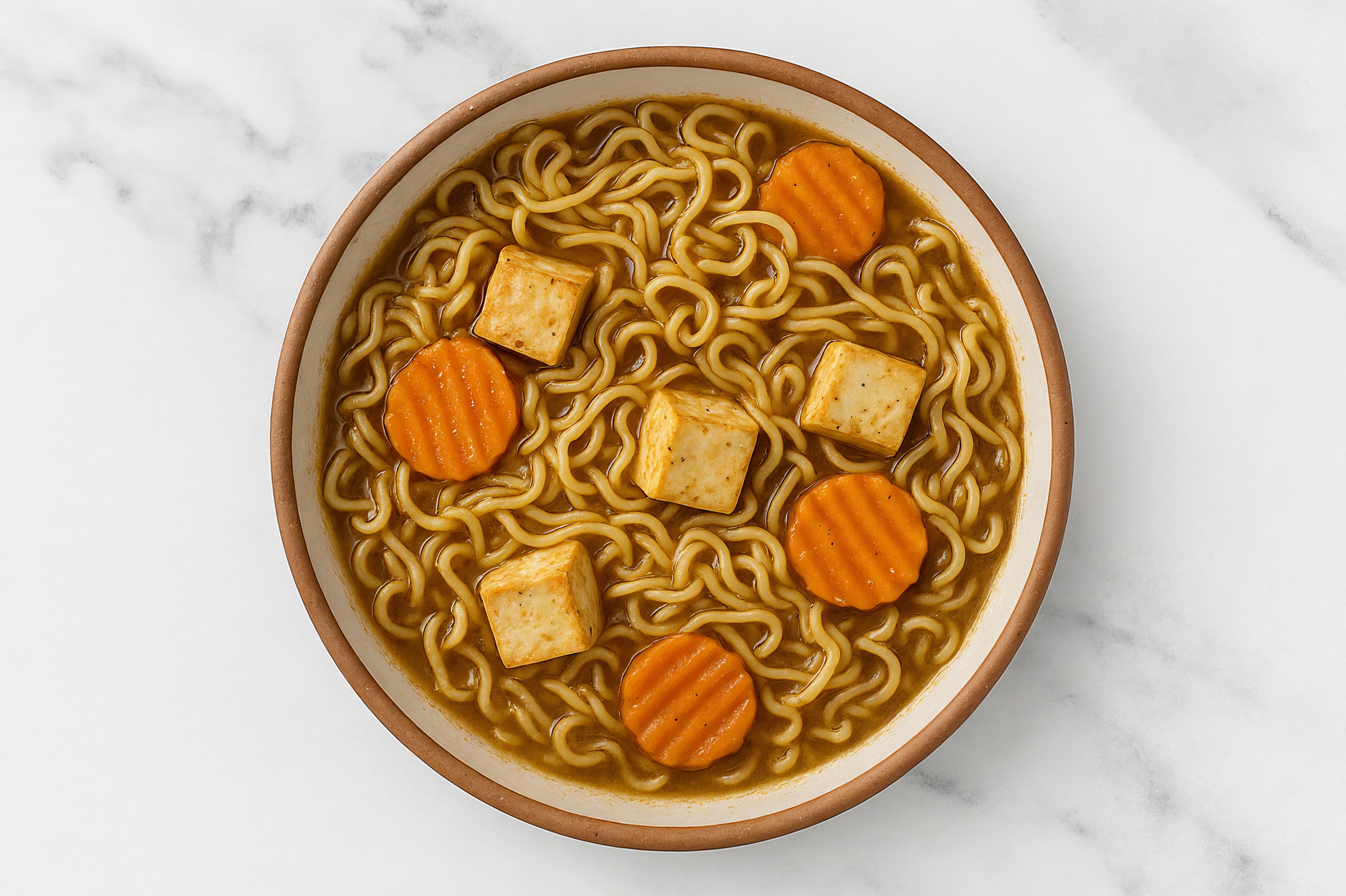 Garlic Tofu + Carrot Ramen Soup