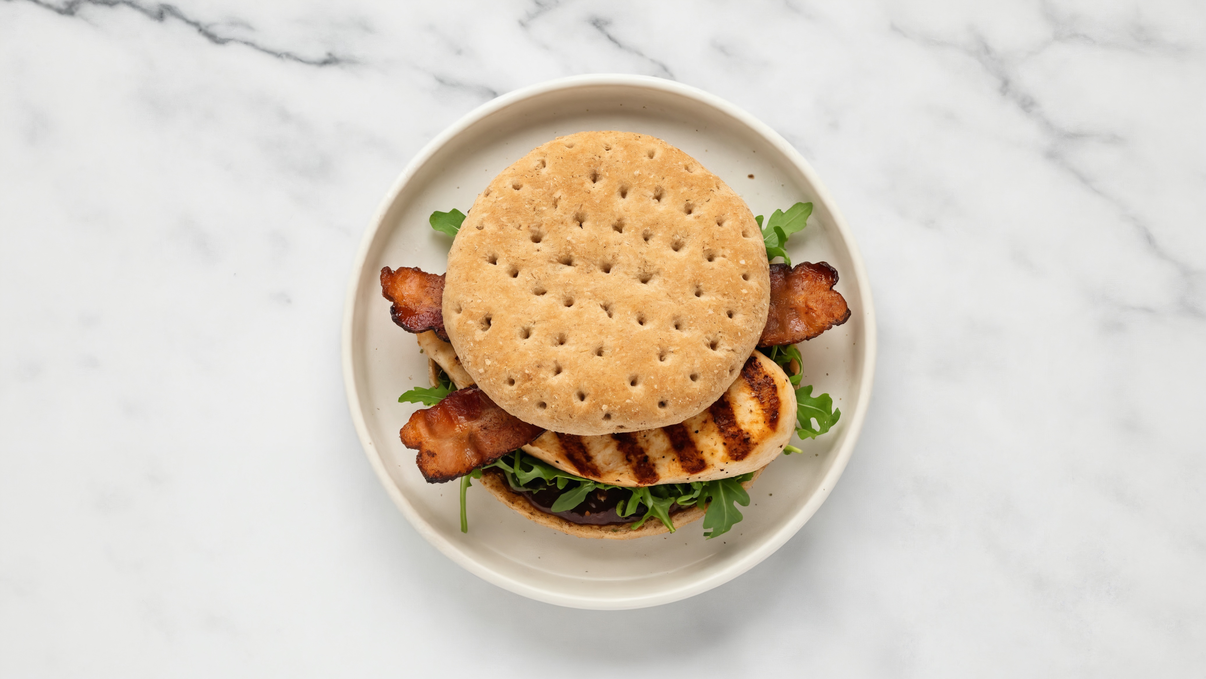 Herby Peppery Seasoned Grilled Chicken Breast + Maple Bacon Sandwich