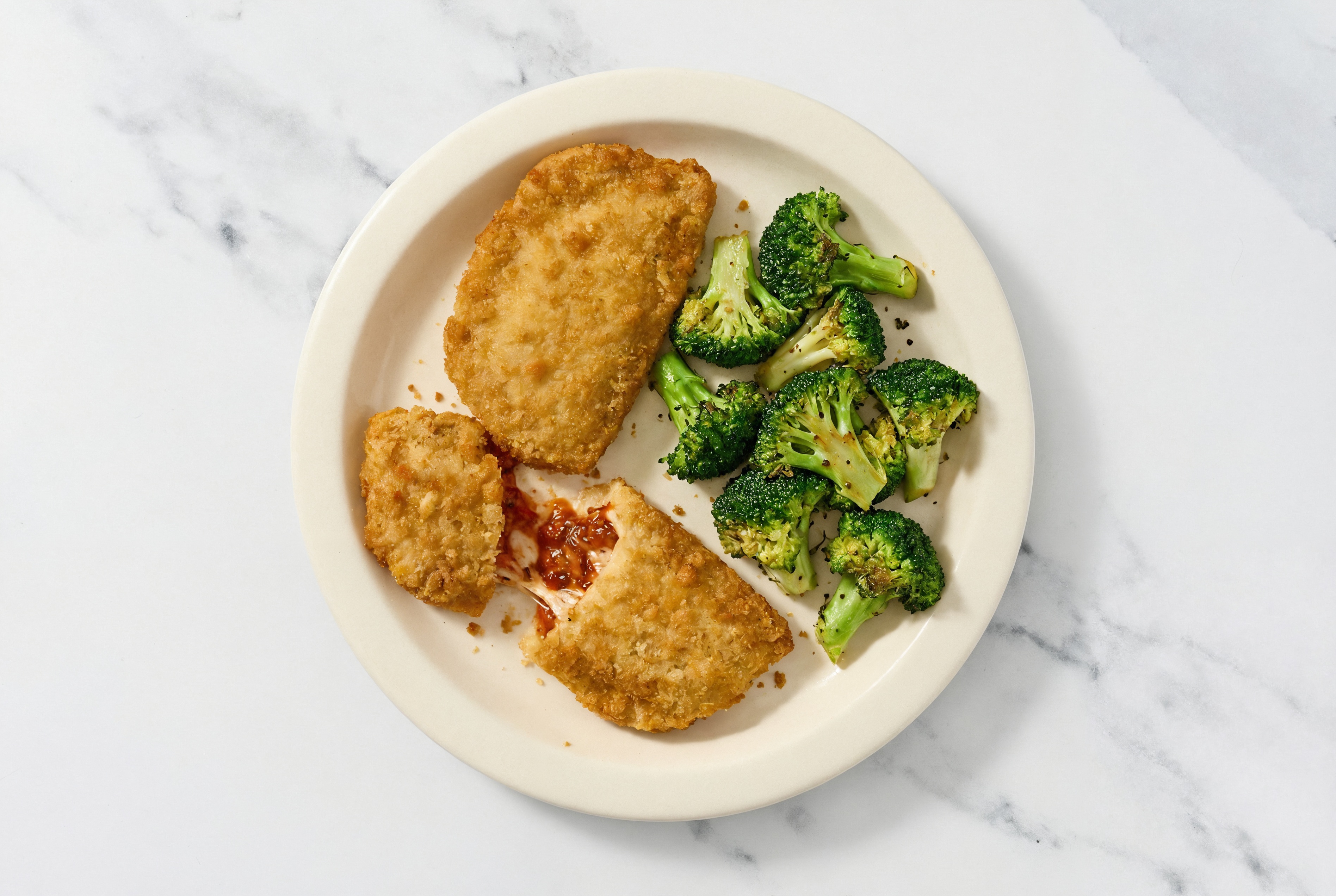 "Chicken" Parm with Broccoli
