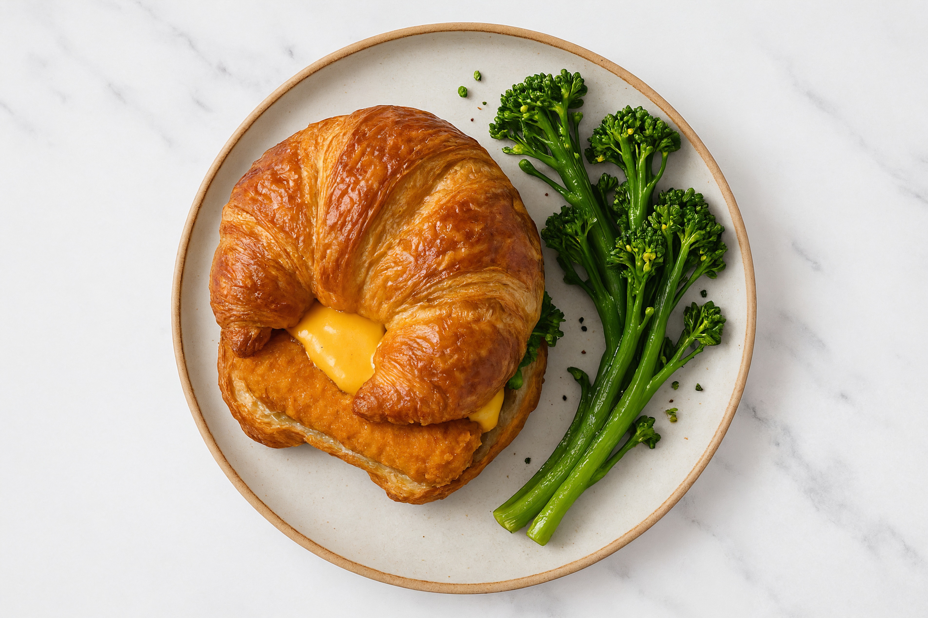 Herby Plant-Based Chicken Sandwich with Broccoli