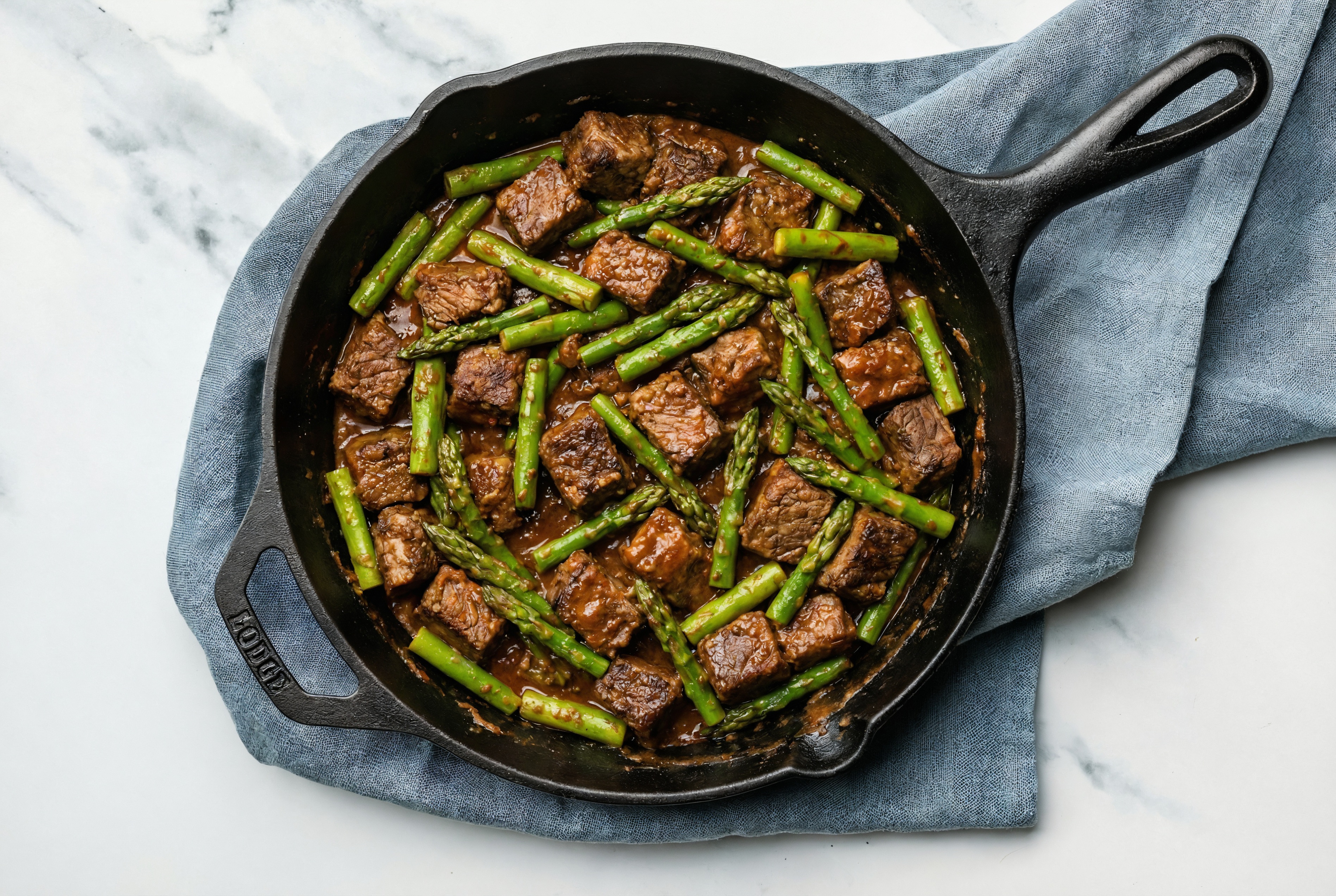 Spicy Vindaloo Short Rib Stir-Fry with Asparagus