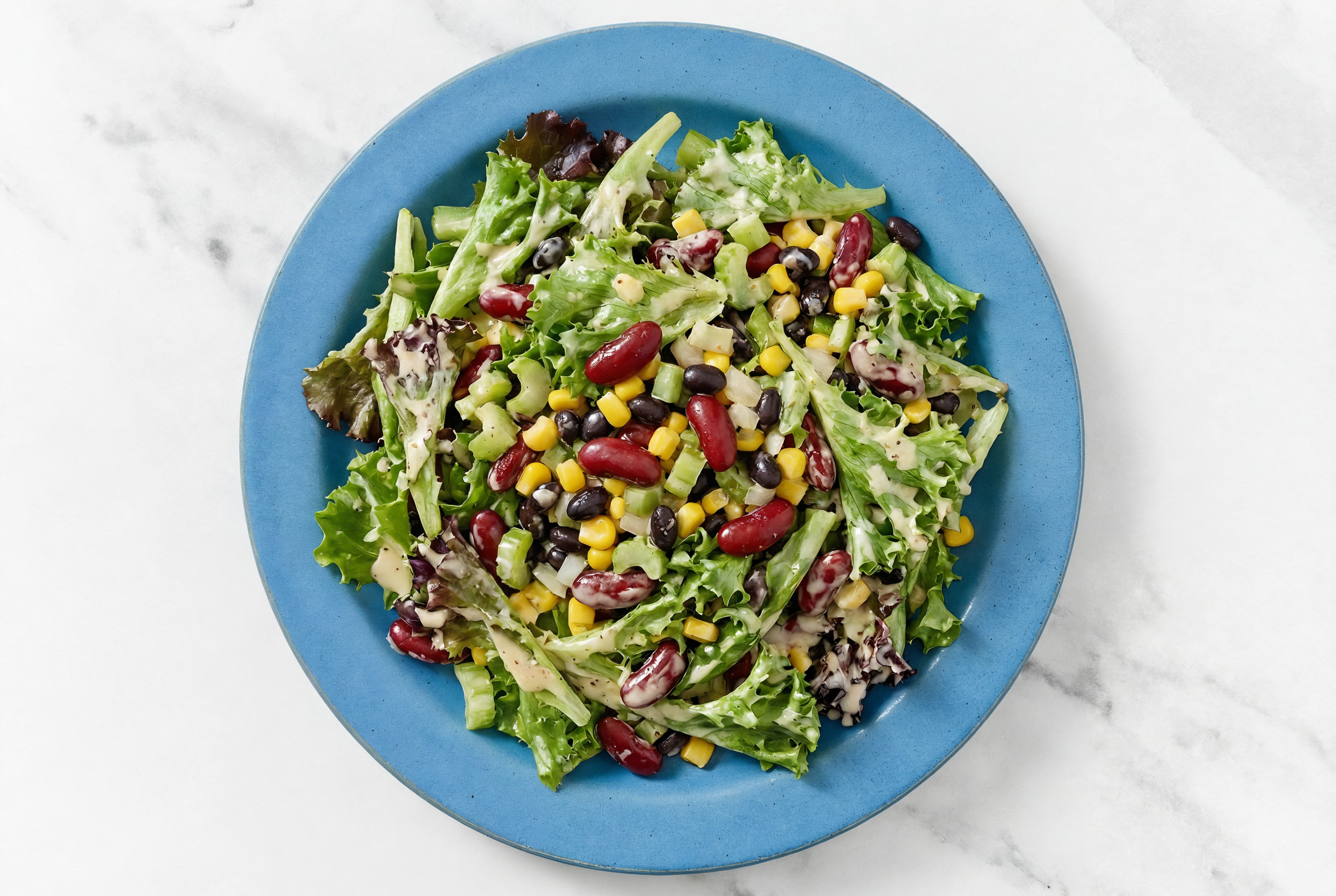  Sweet Spring Mix Lettuce Caesar with Bean Salad