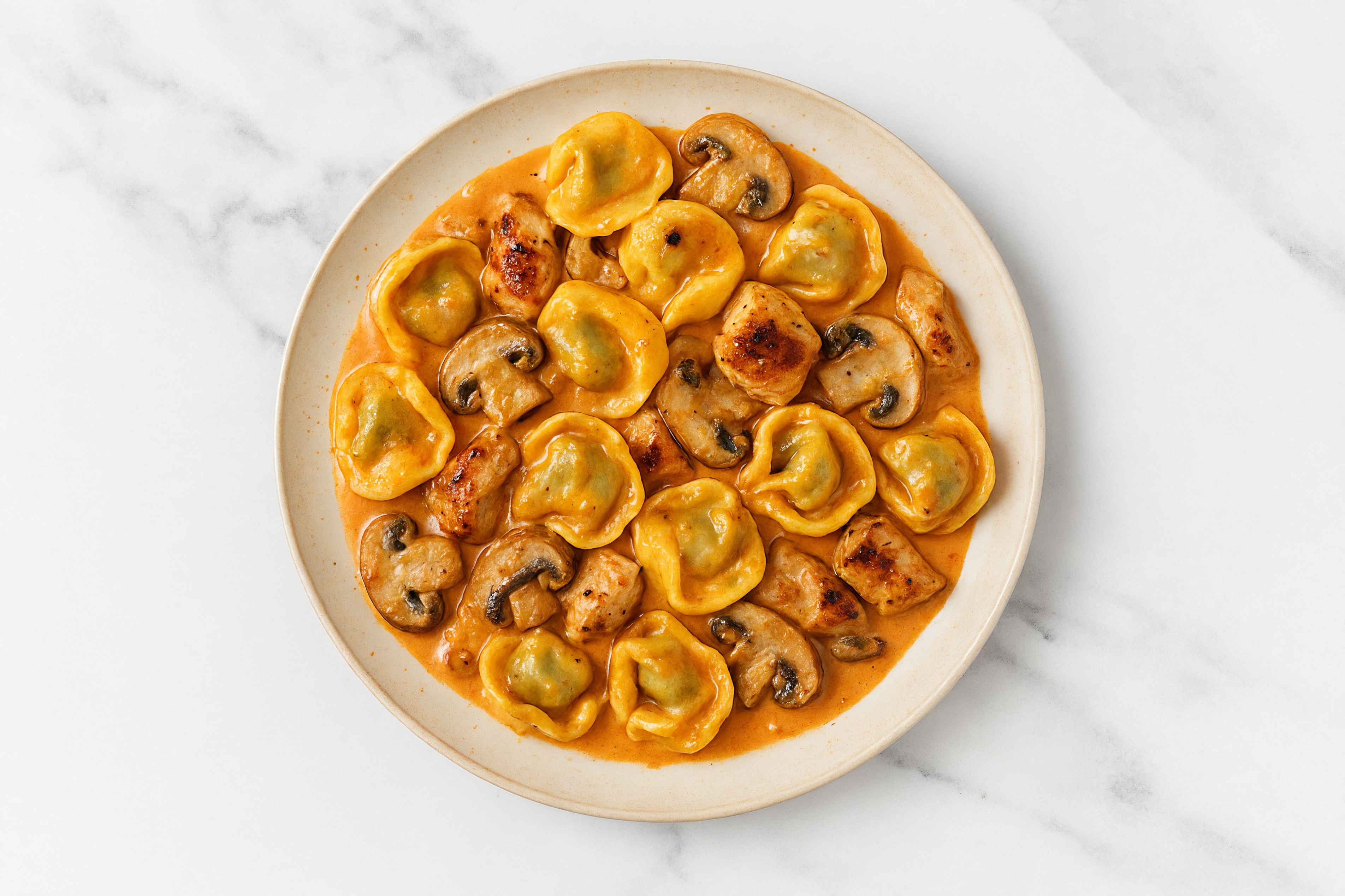 Tortellini Vodka with Turkey Tenderloin & Mushrooms