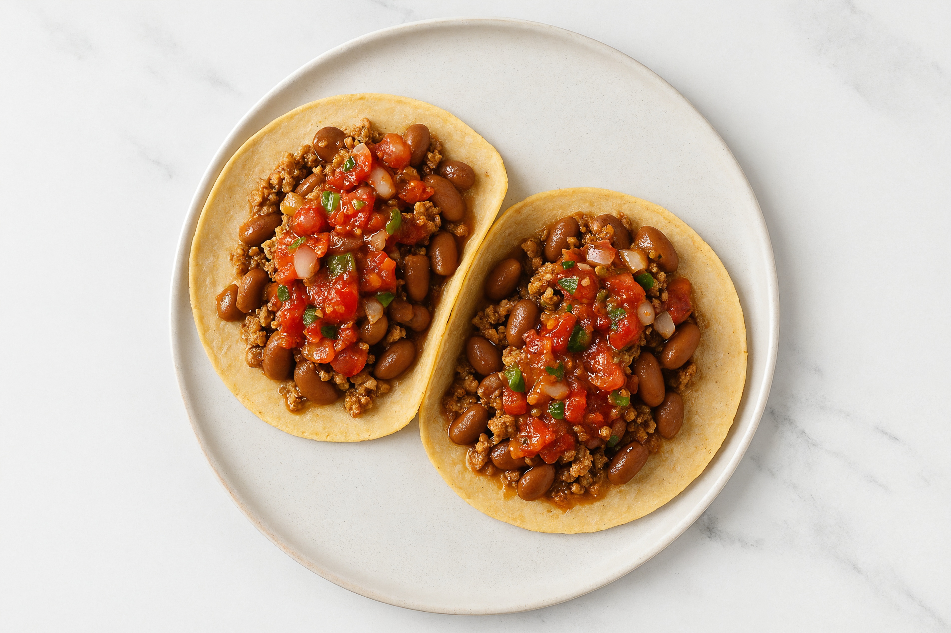 Ground Turkey Tacos with Pico De Gallo & Pinto Beans