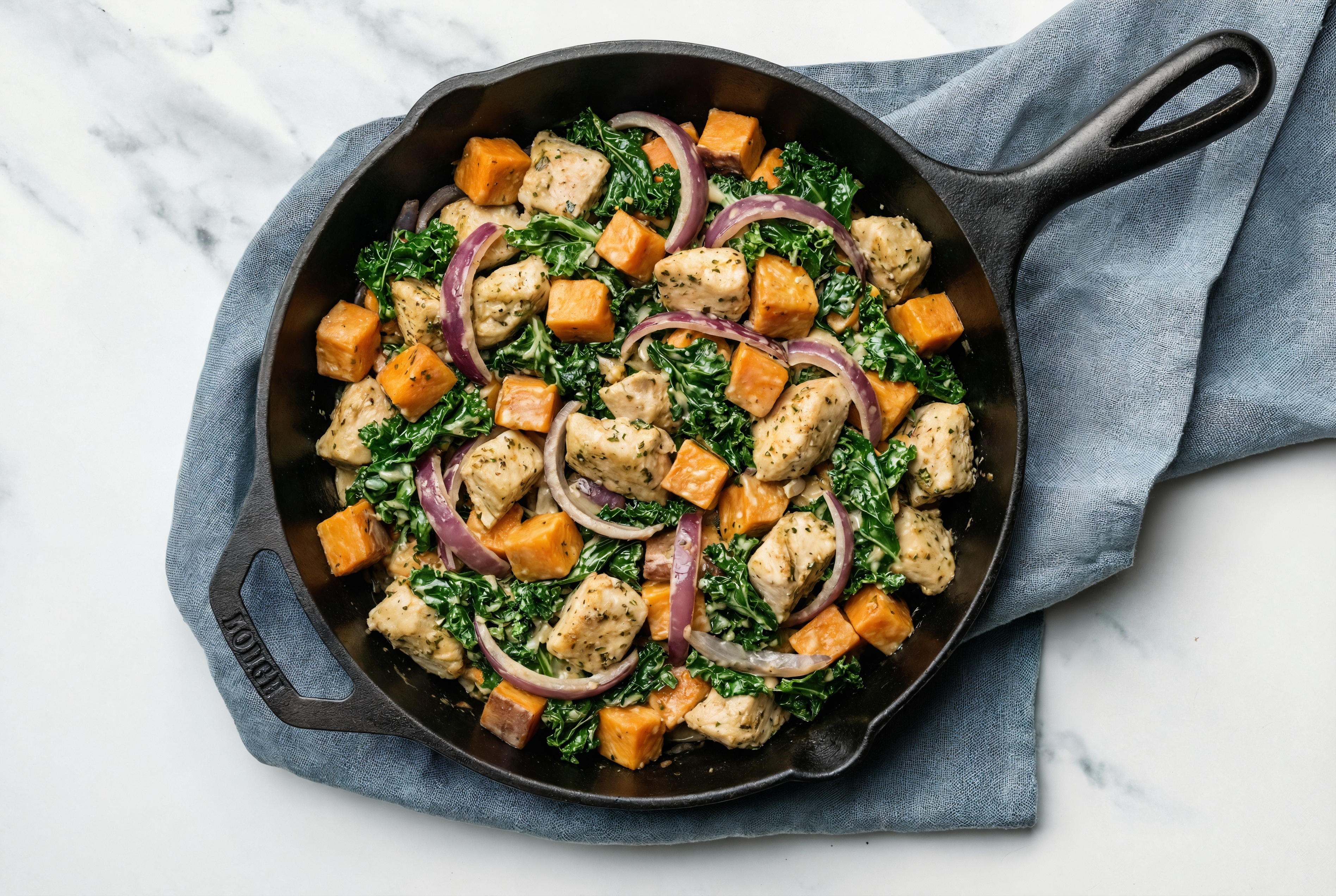 Thankful Skillet Hash with Garlic & Herb Chicken Breast
