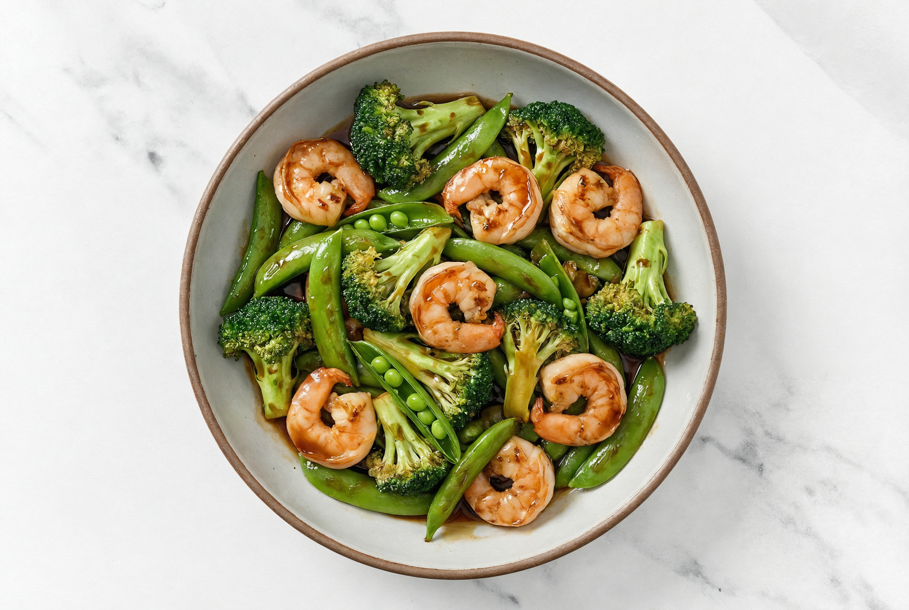  Teriyaki Shrimp + Green Veggie Bowl with Broccoli Florets