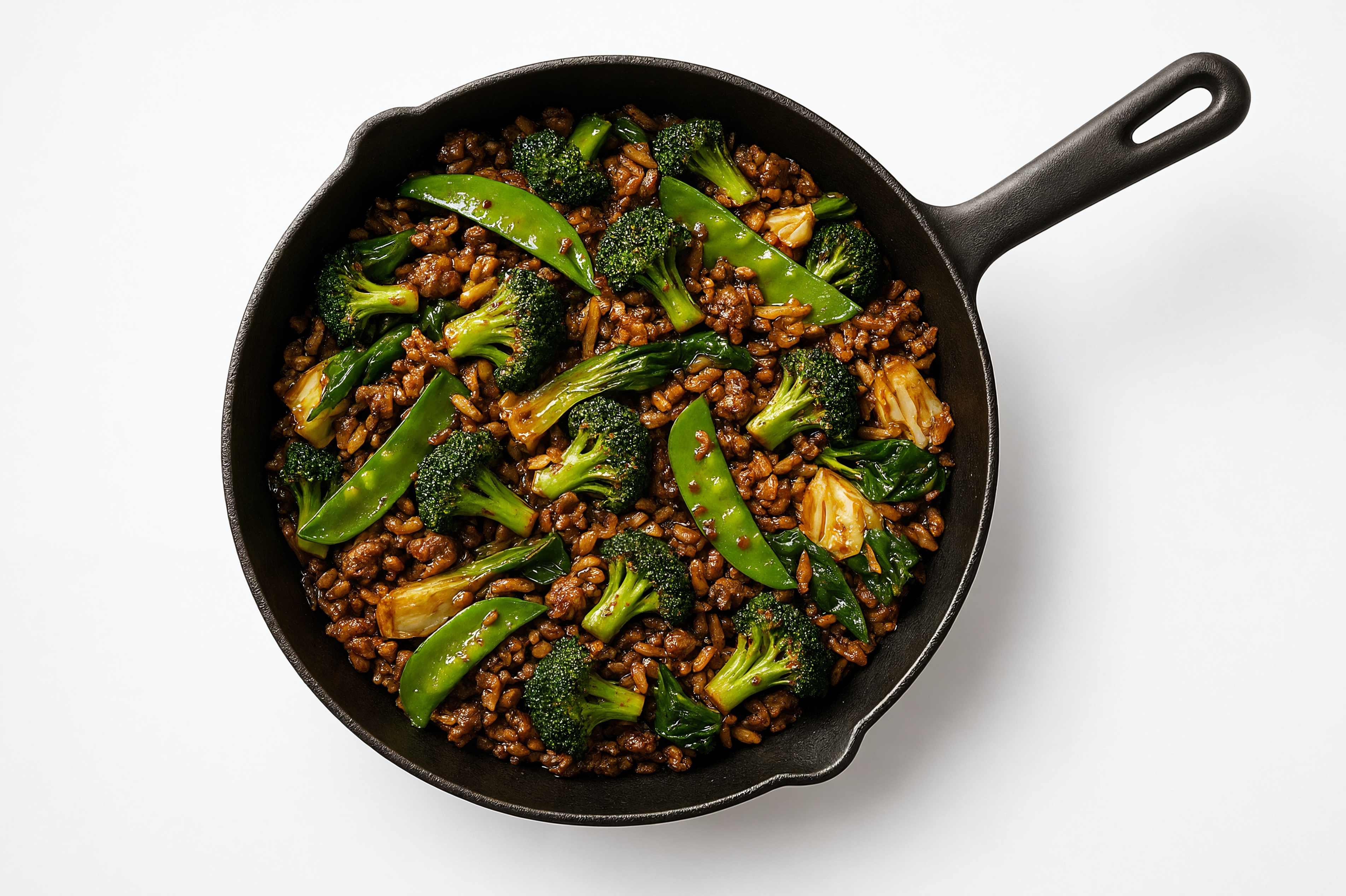 Japanese Bbq Bok Choy + Ground Bison Stir-Fry with Brown Rice