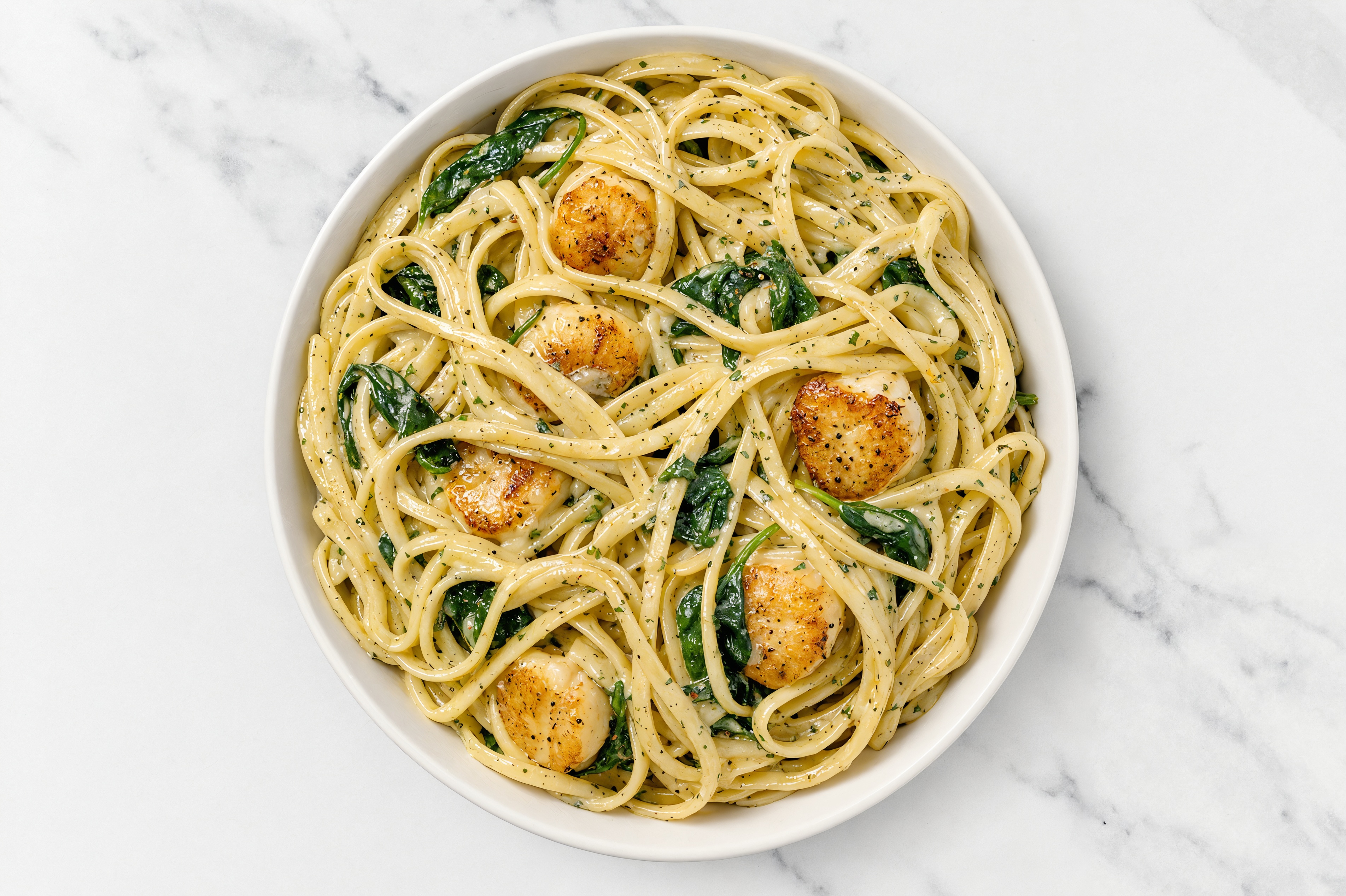 Creamy Jumbo Scallops Herb Cream