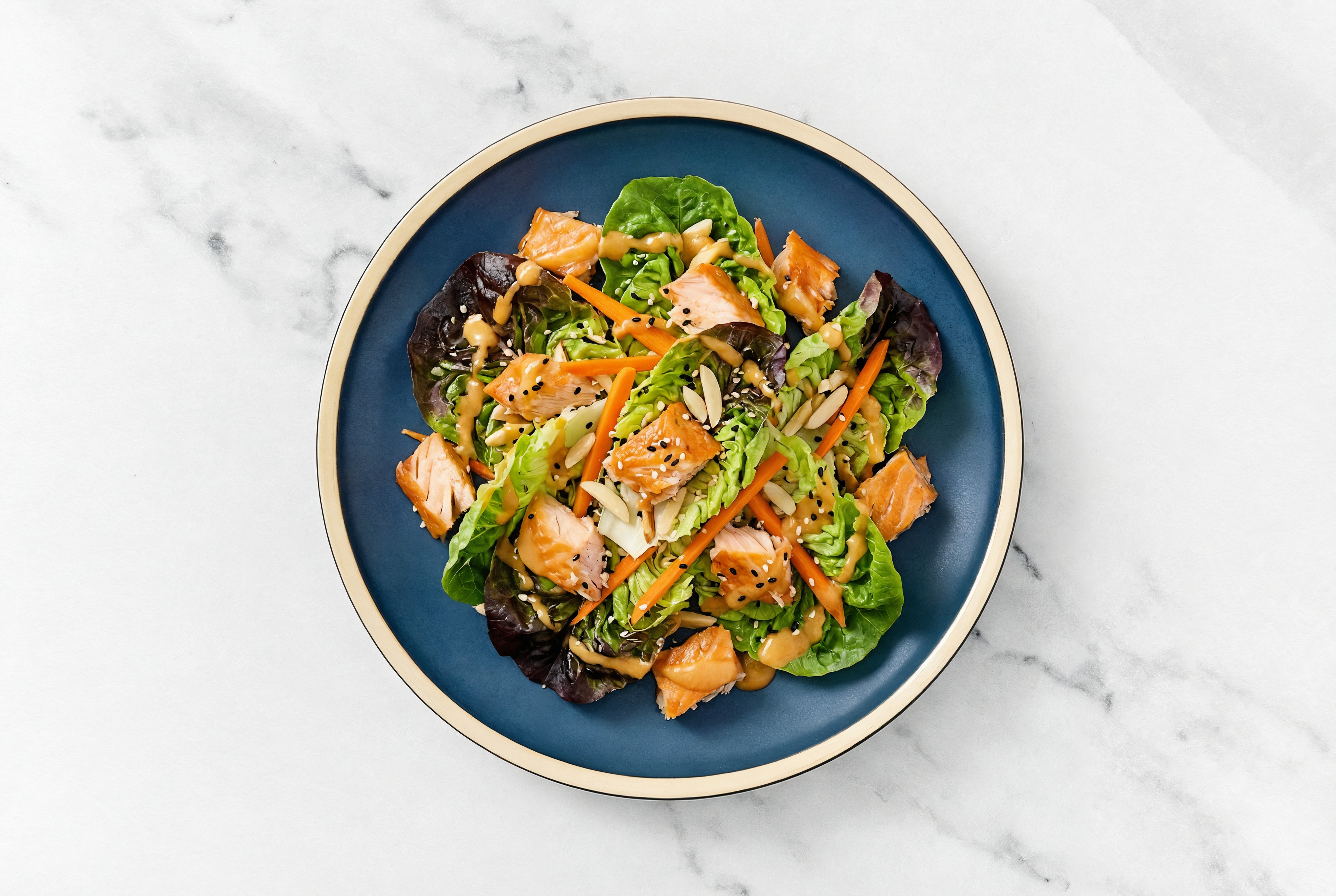 Little Gem Salad with Roasted Salmon