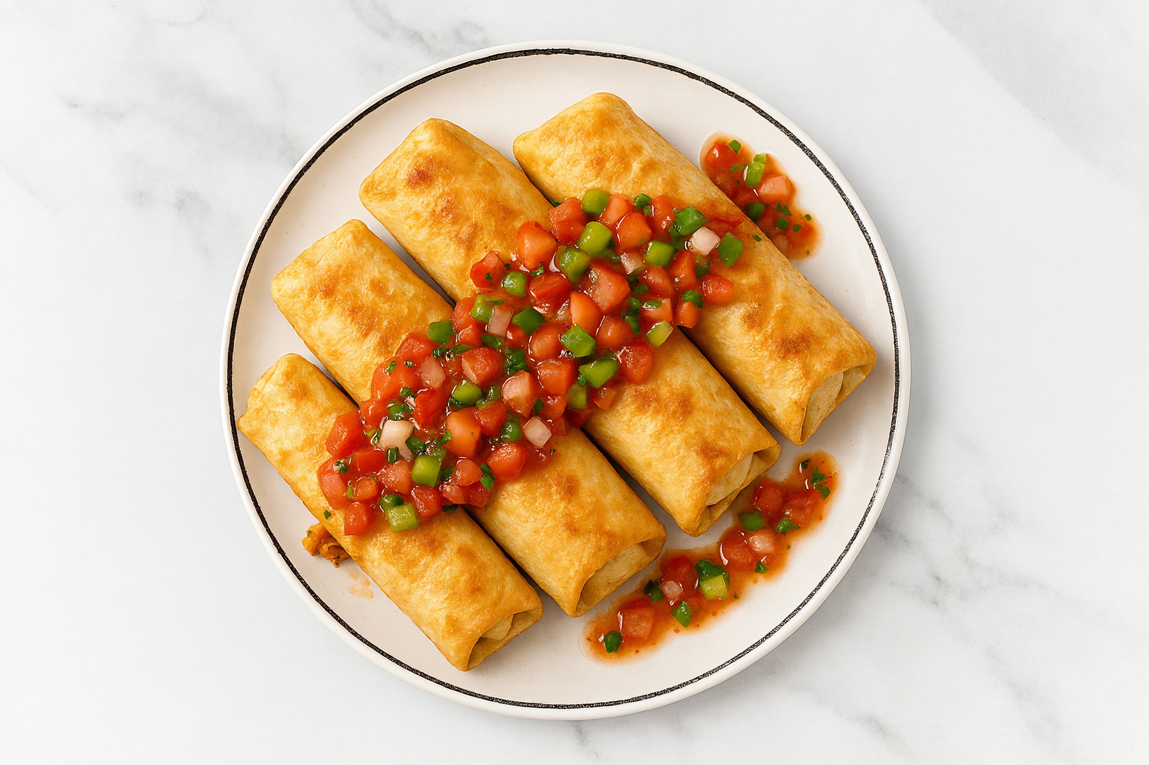 Mediterranean Mash-Up Shawarma-Style Chicken Thighs Chimichangas