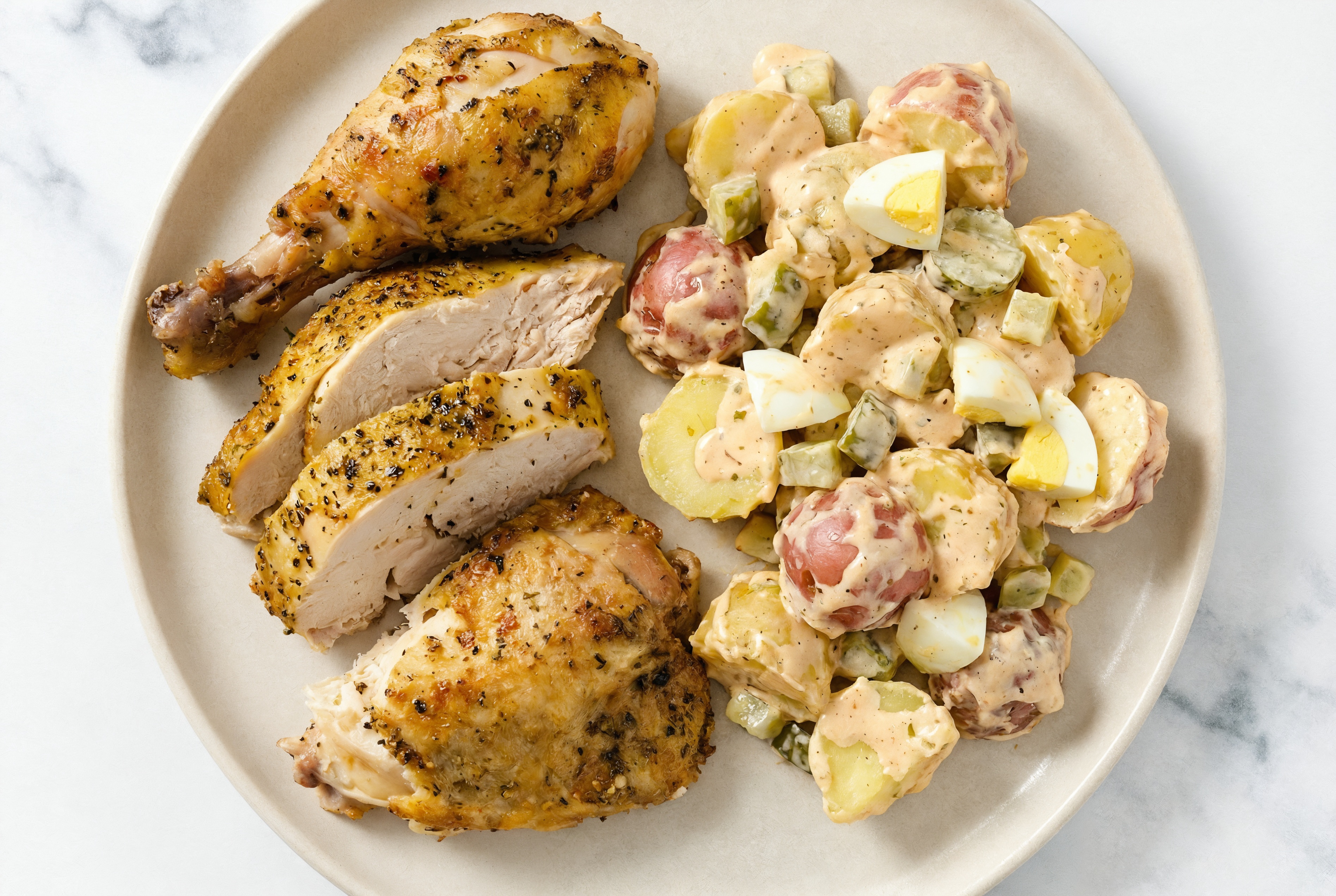 Roasted Chicken + Classic Potato Salad with Buffalo Ranch