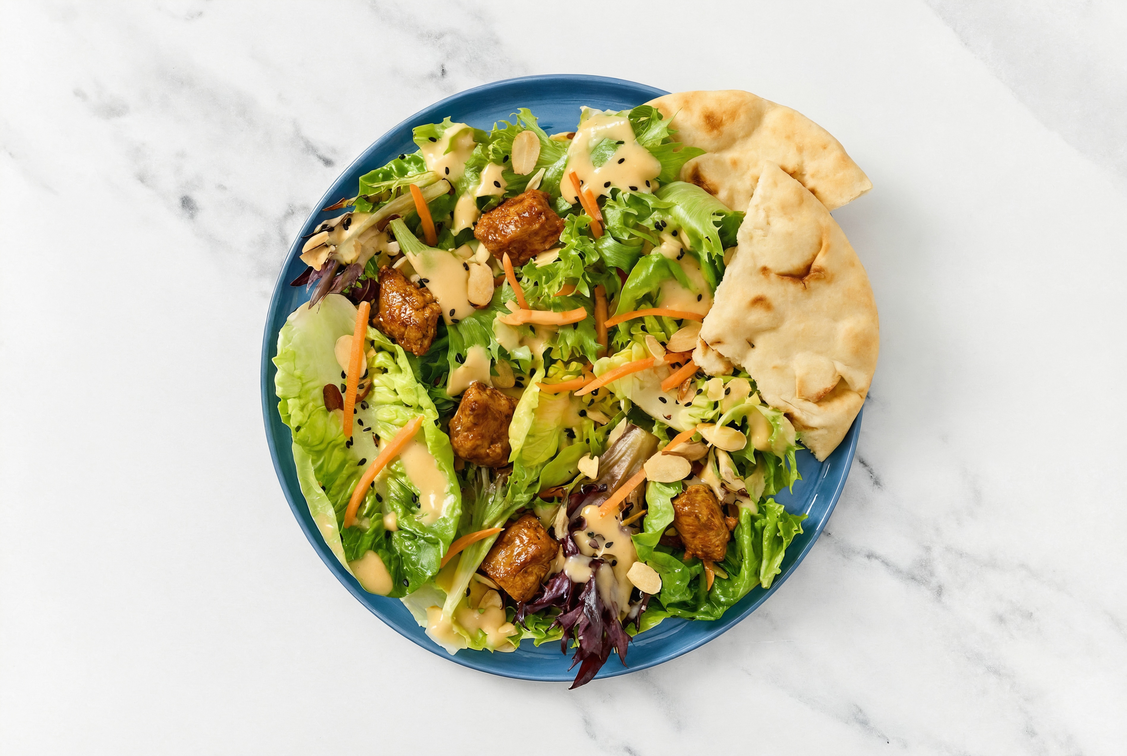 Little Gem Salad with Tandoori Chicken + Traditional Naan