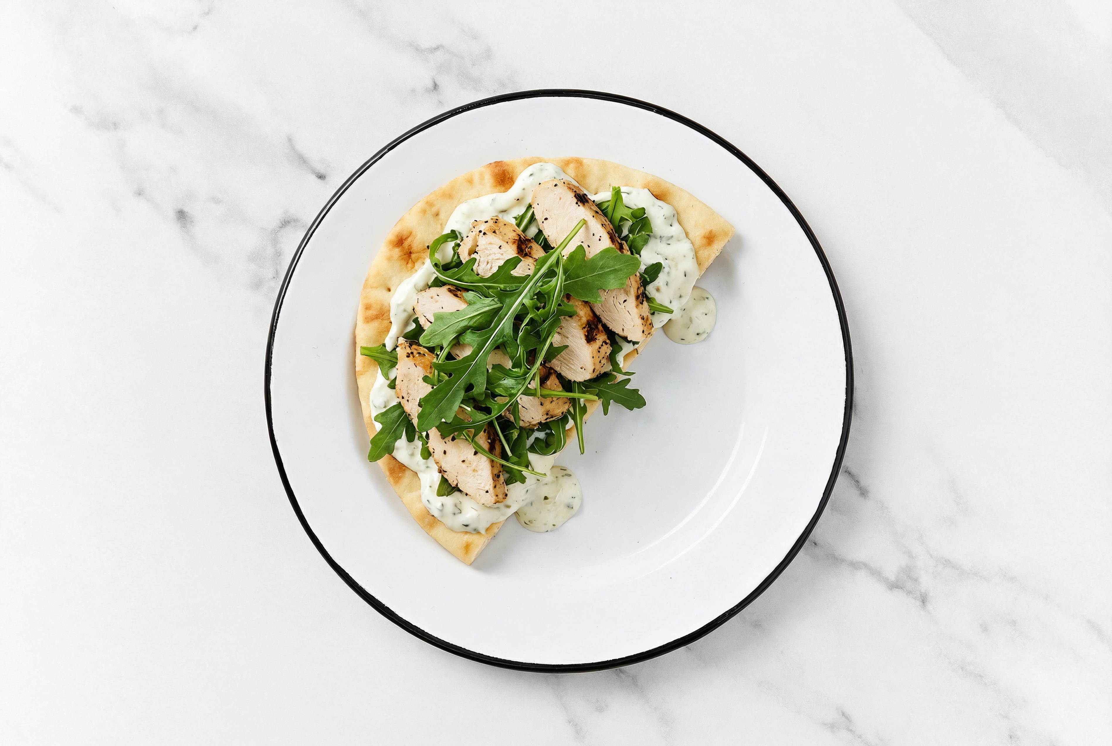 Savory Mediterranean Inspired Seasoned Grilled Chicken Breast Flatbread