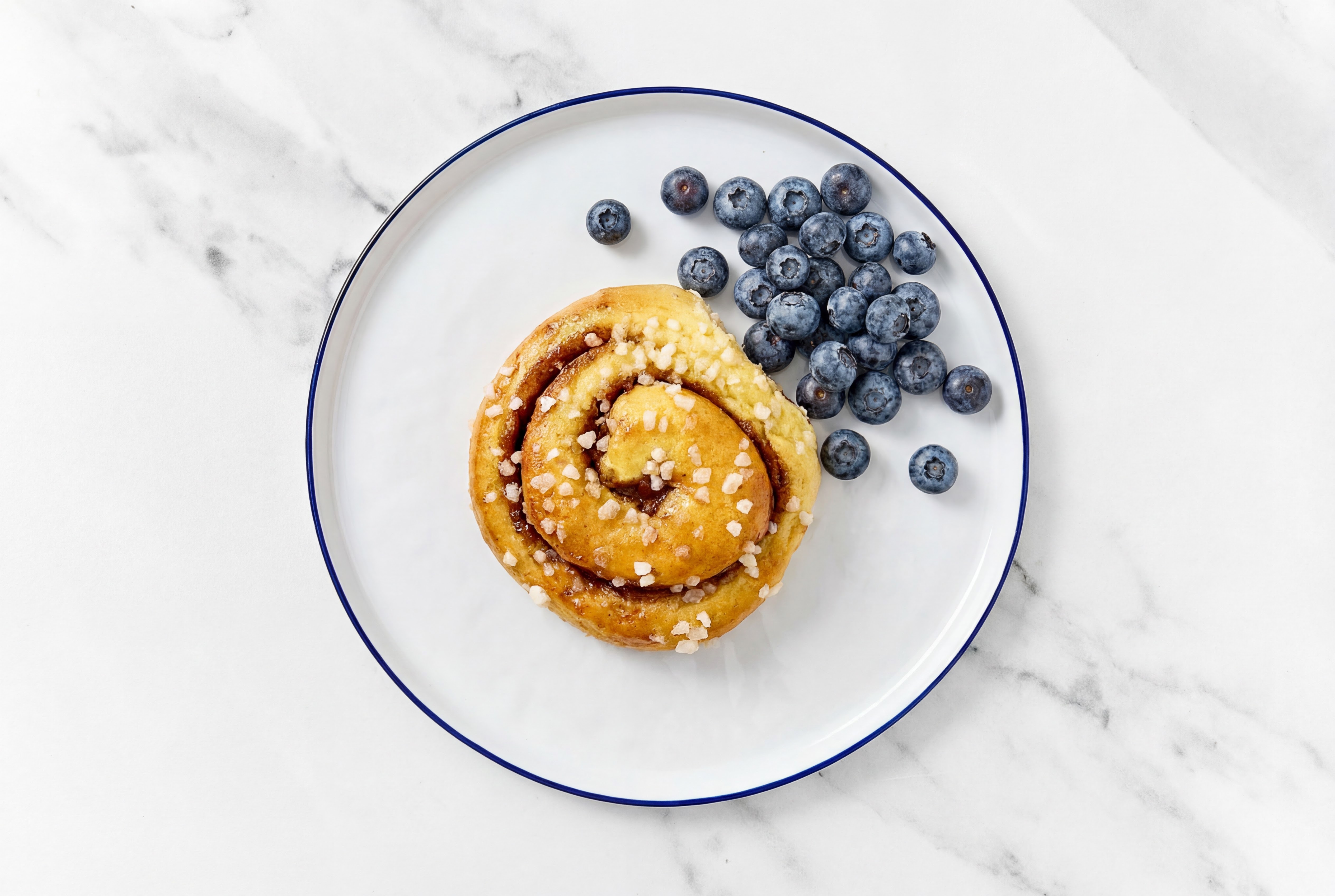 Cinnamon Brioche Rolls & Fresh Blueberries
