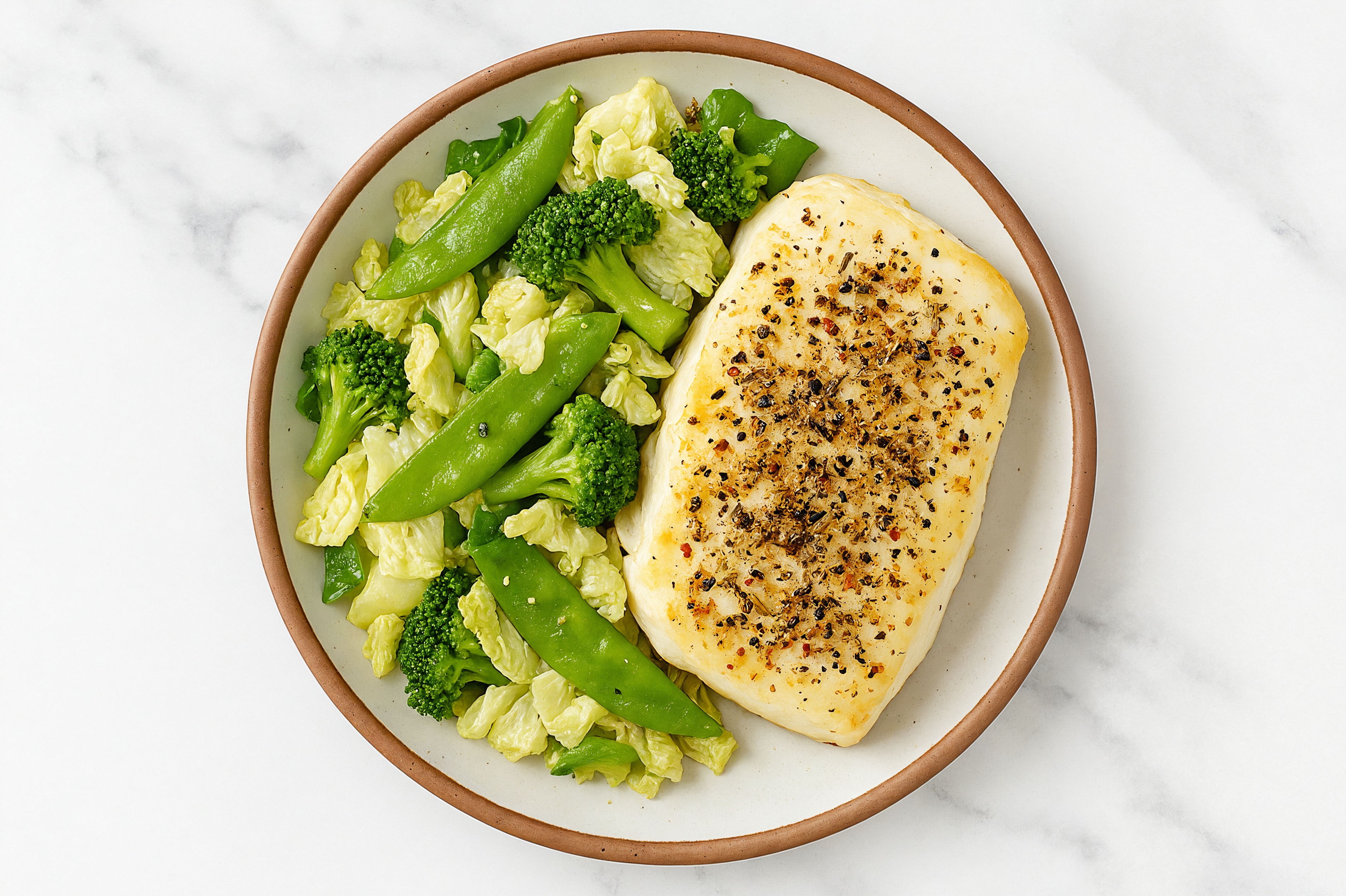 Pepper Wild Halibut + Bok Choy Veggie Blend