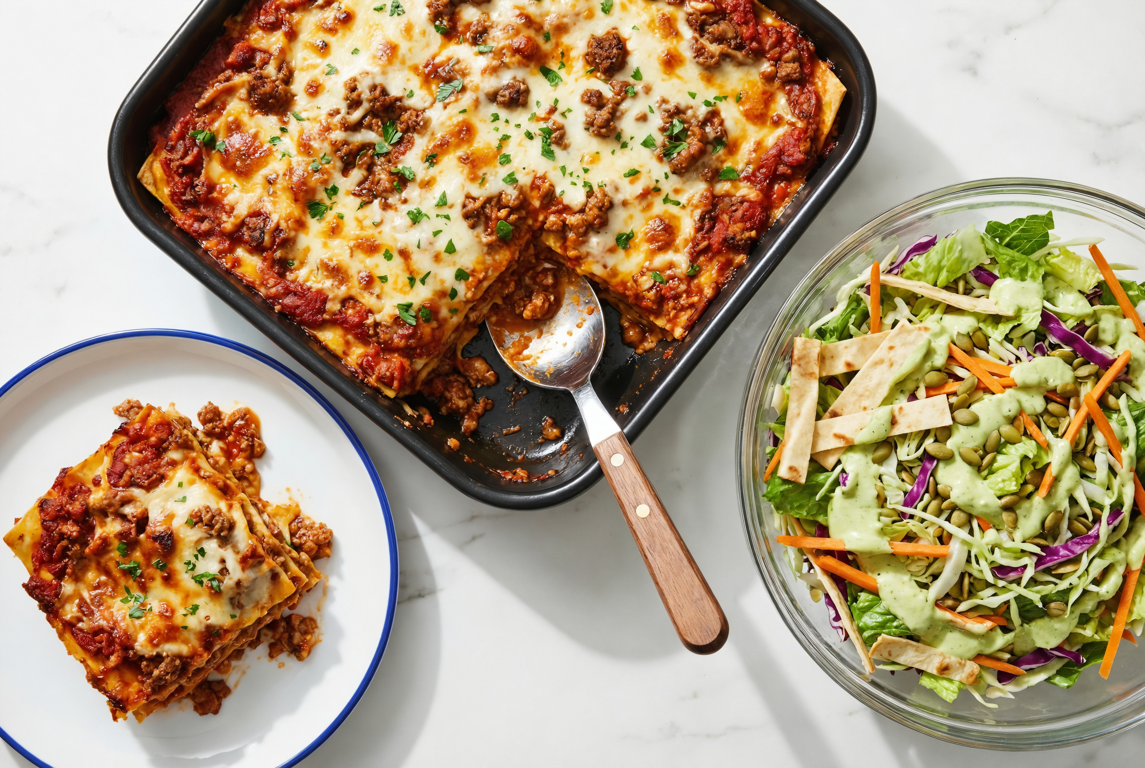 Lasagna Bolognese  + Avocado Goddess Salad