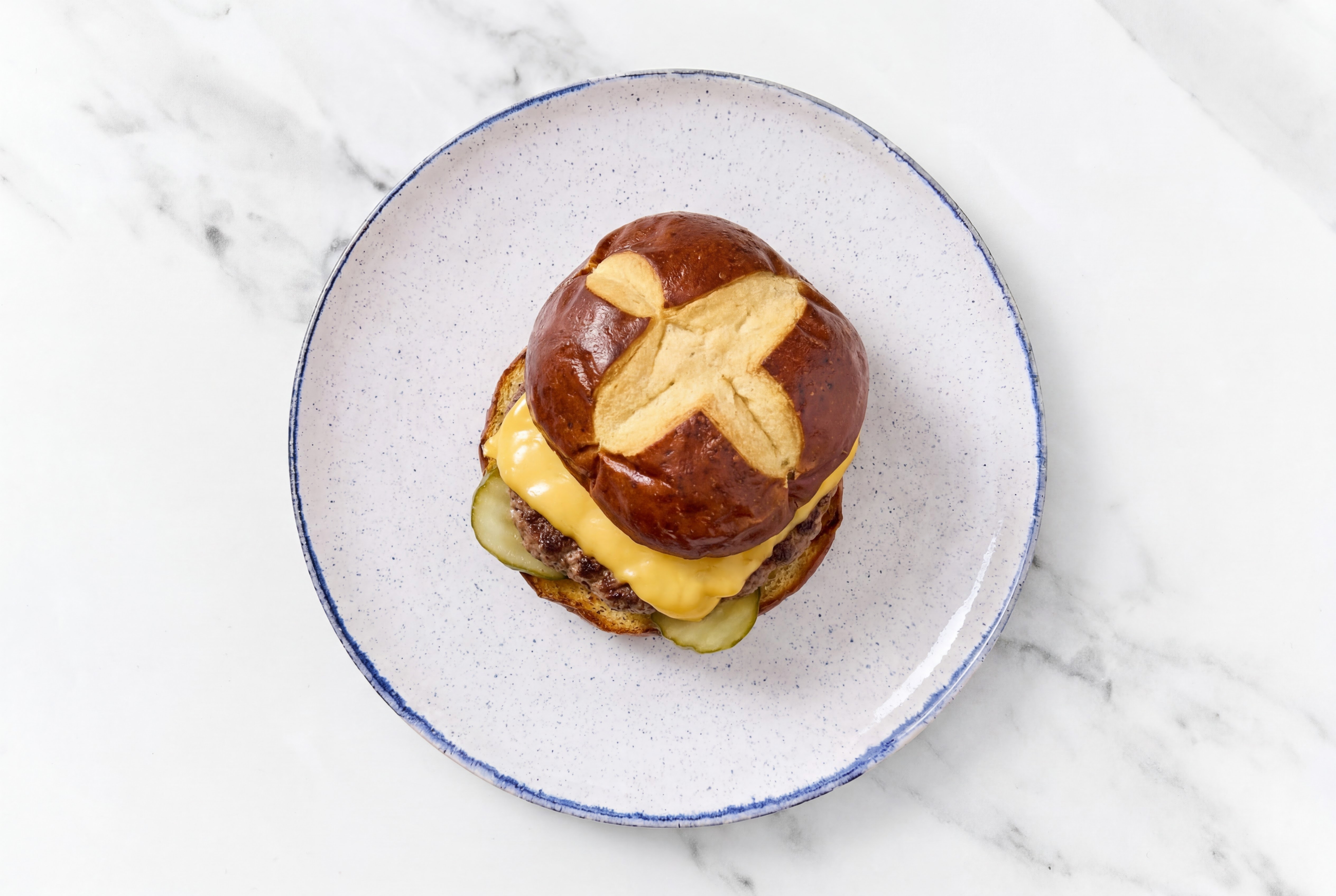 Classic Cheese Burger with Dill Pickles with Ground Beef Patties