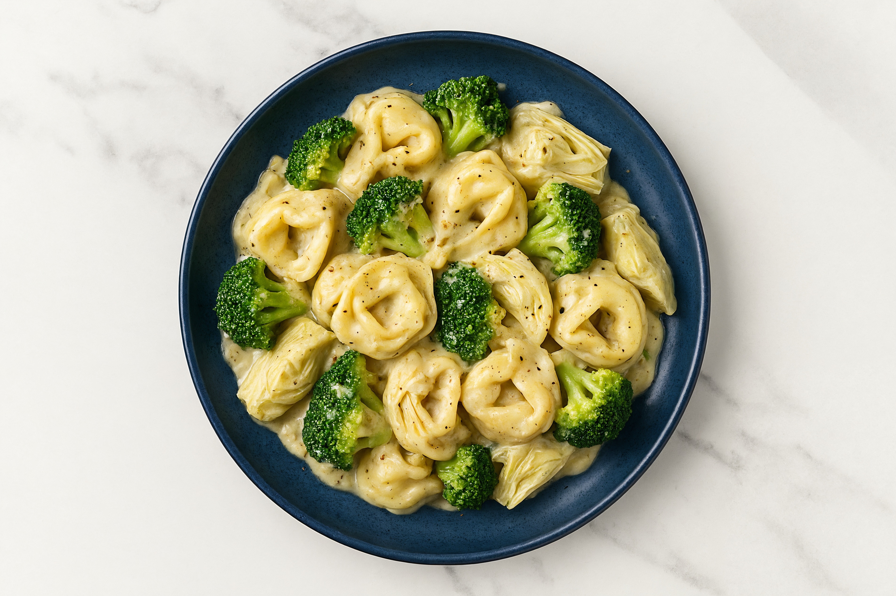 Herby Veggie Antipasti Tortelloni Truffle with Broccoli Florets