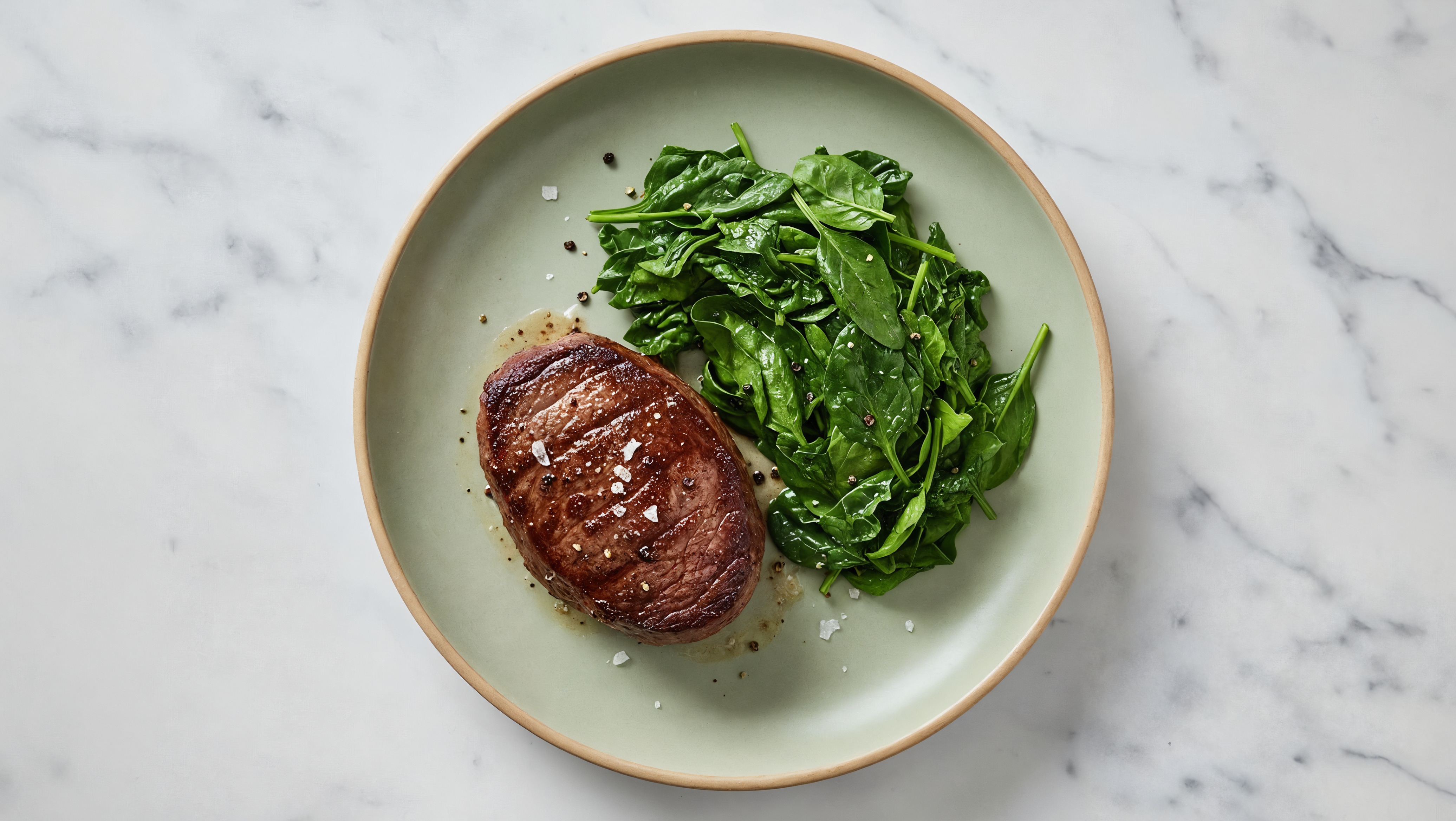 Hearty Wagyu Filet Mignon + Buttery Sautéed Baby Spinach
