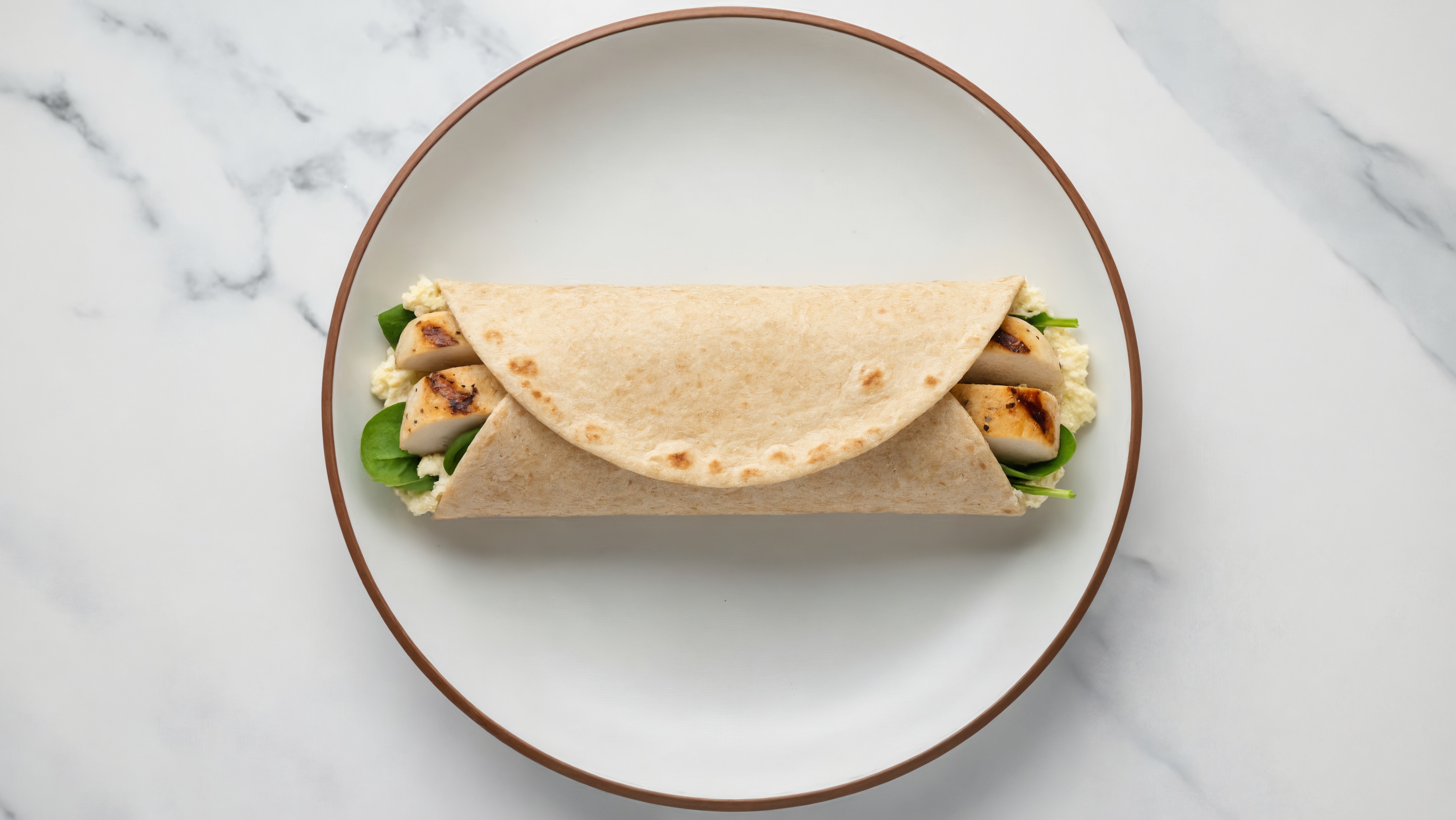 Grilled Chicken + "Ricotta" Wrap with Baby Spinach