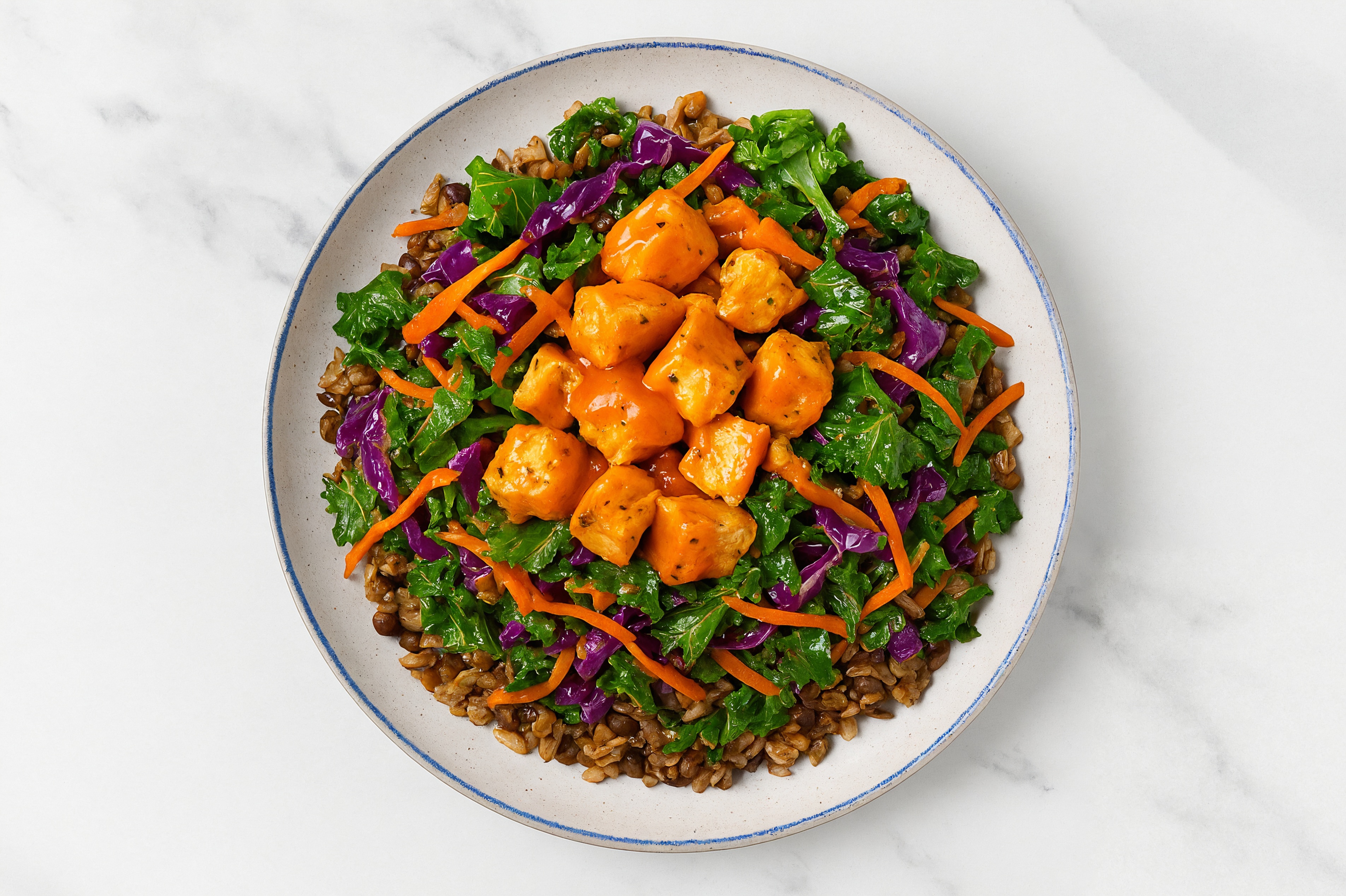 Buffalo Savory Spiced Tofu Bites Protein Bowl