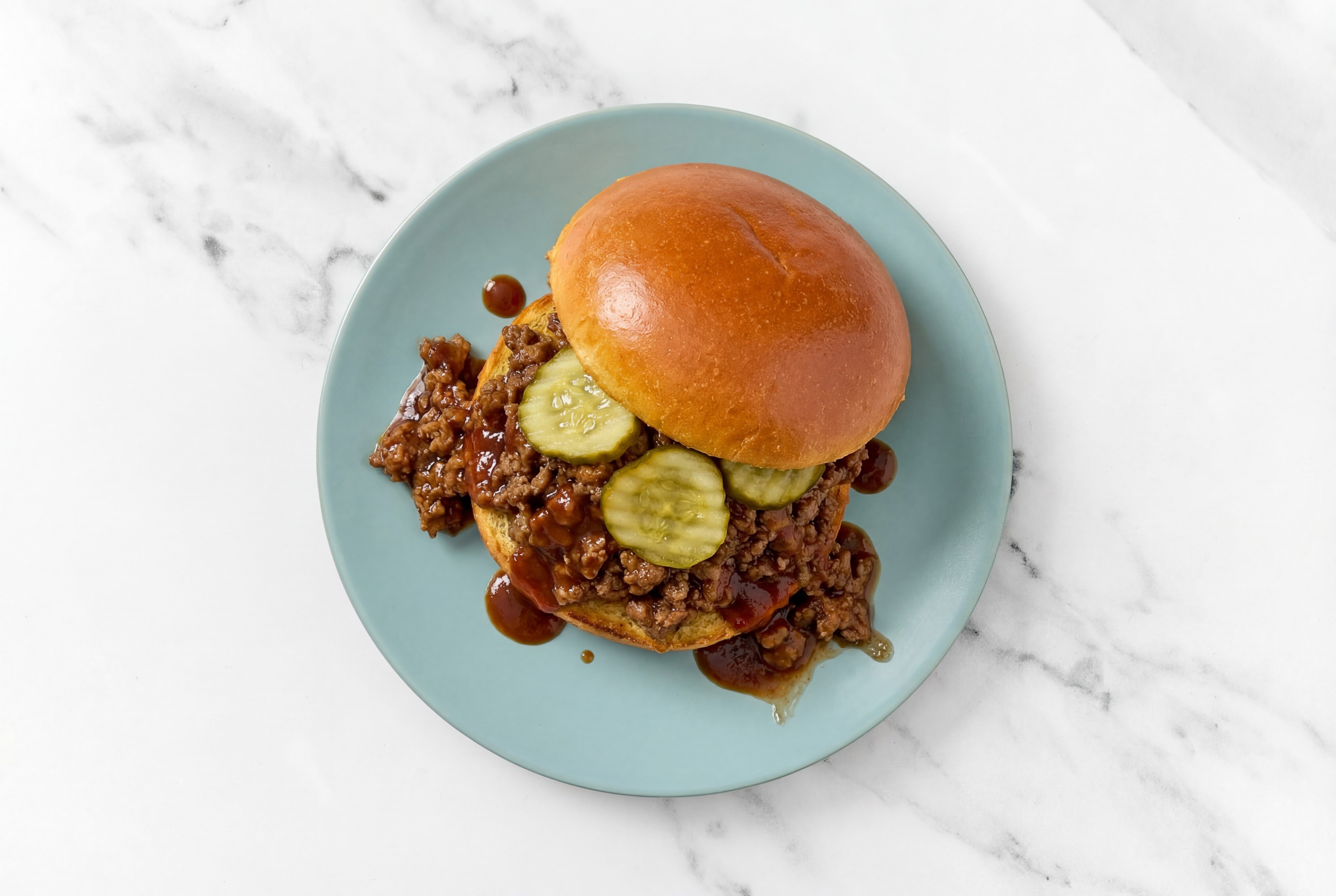 BBQ Italian-Style Ground Beef Sloppy Joes on Brioche