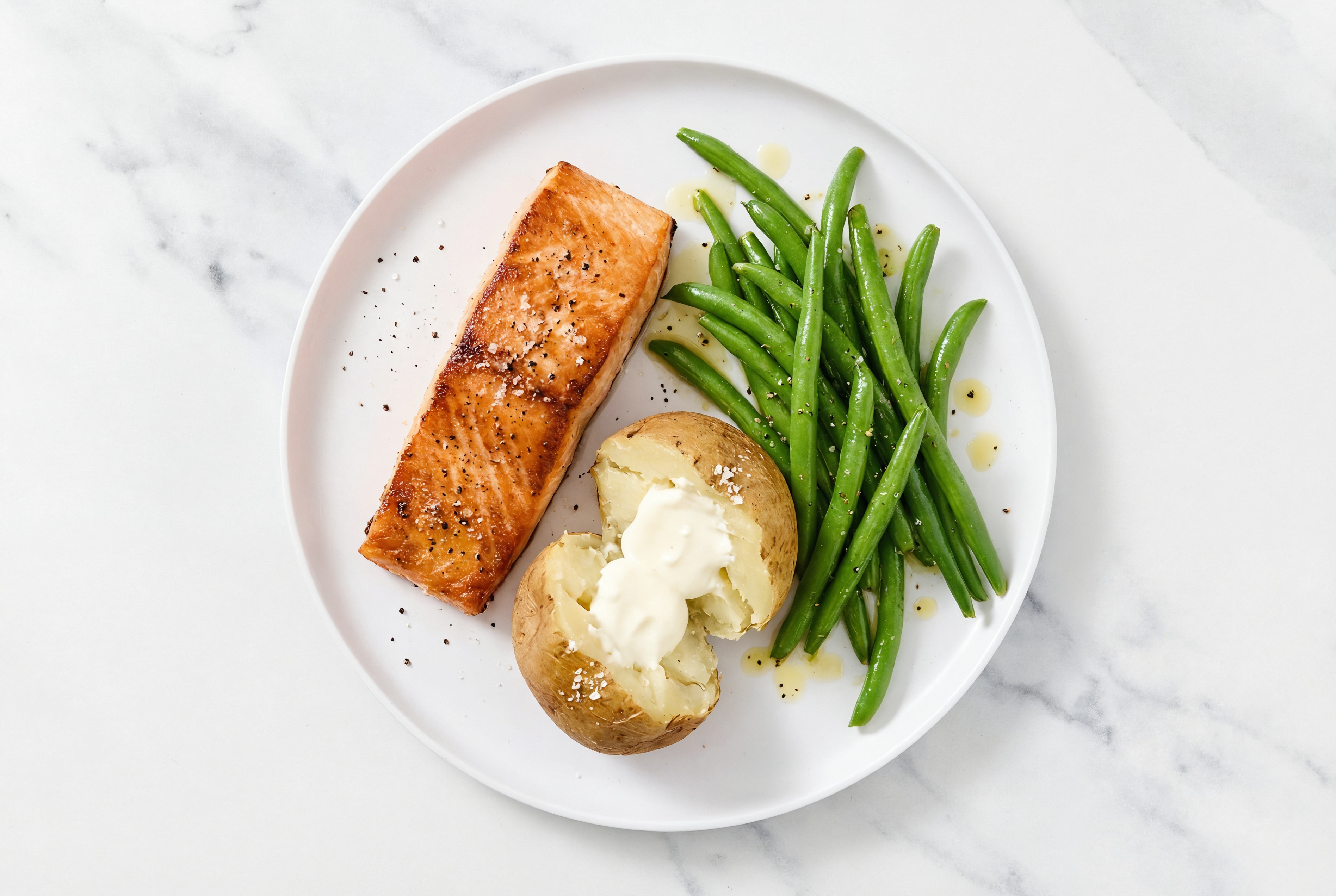 Seared Salmon + Creamy Russet Potatoes