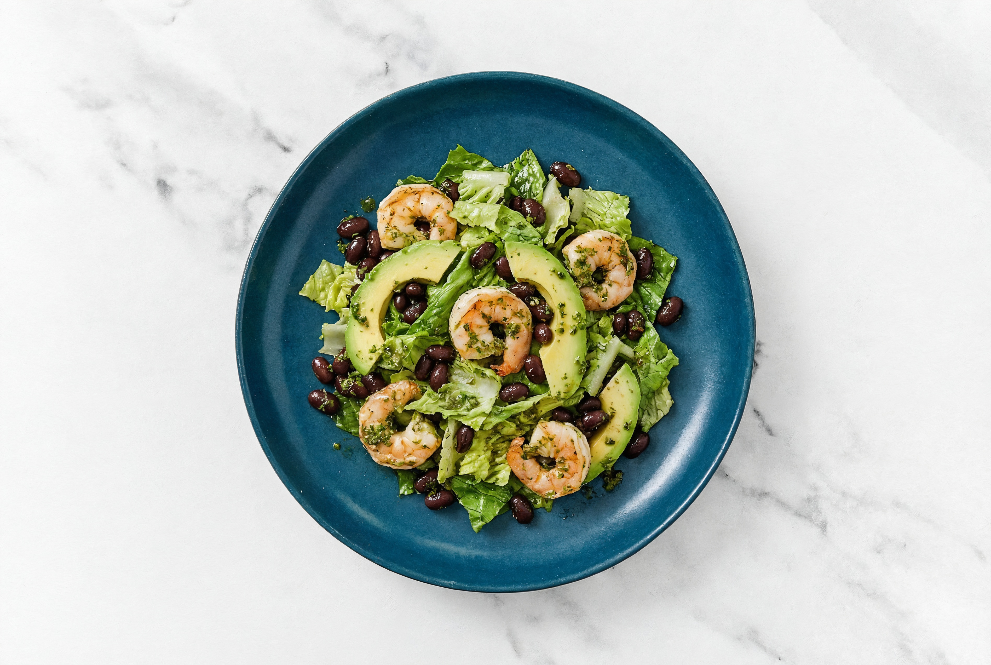  Herby Shrimp + Avocado Salad with Classic Chimichurri