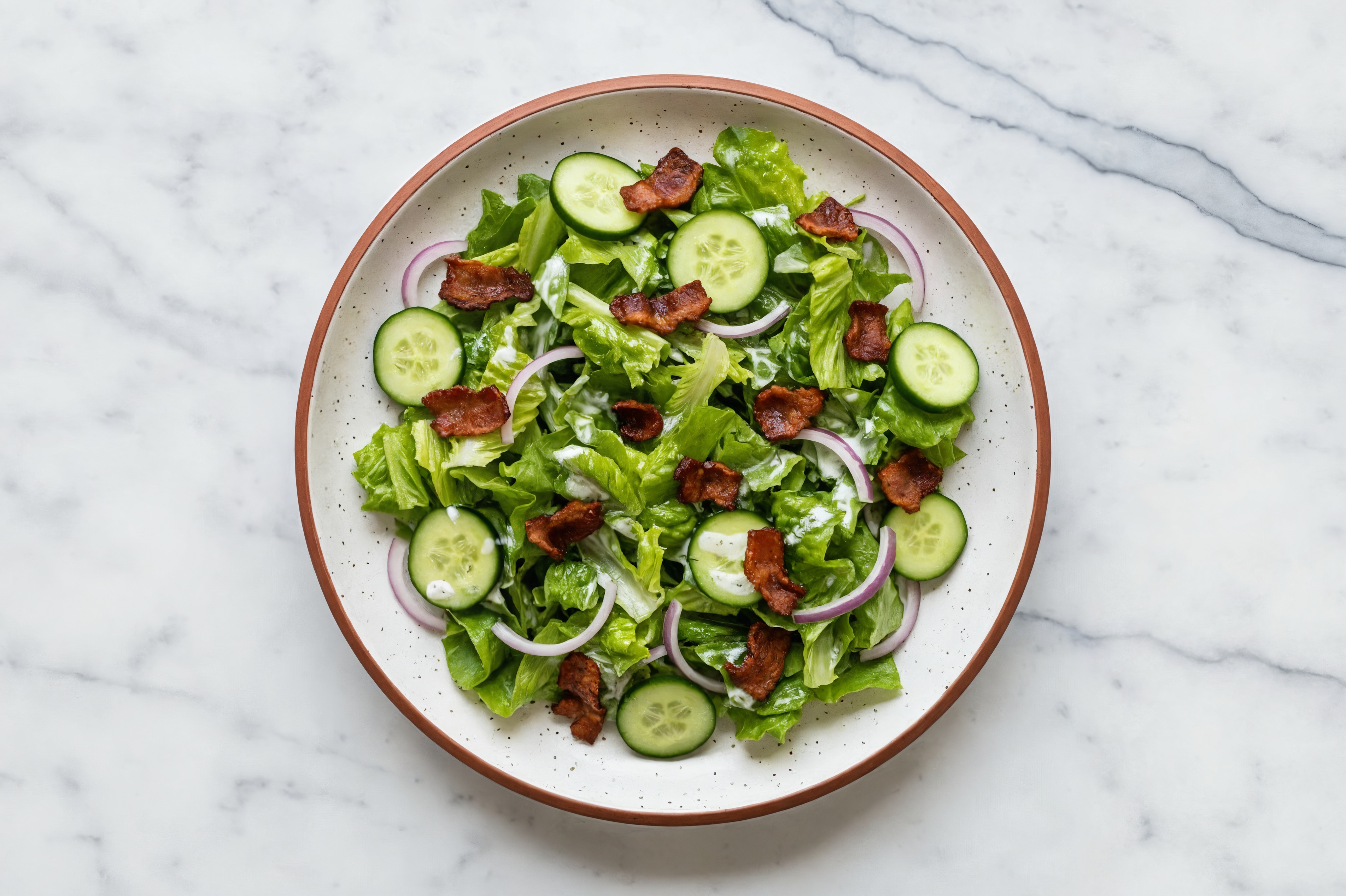 Mediterranean Plant-Based Bacon Salad