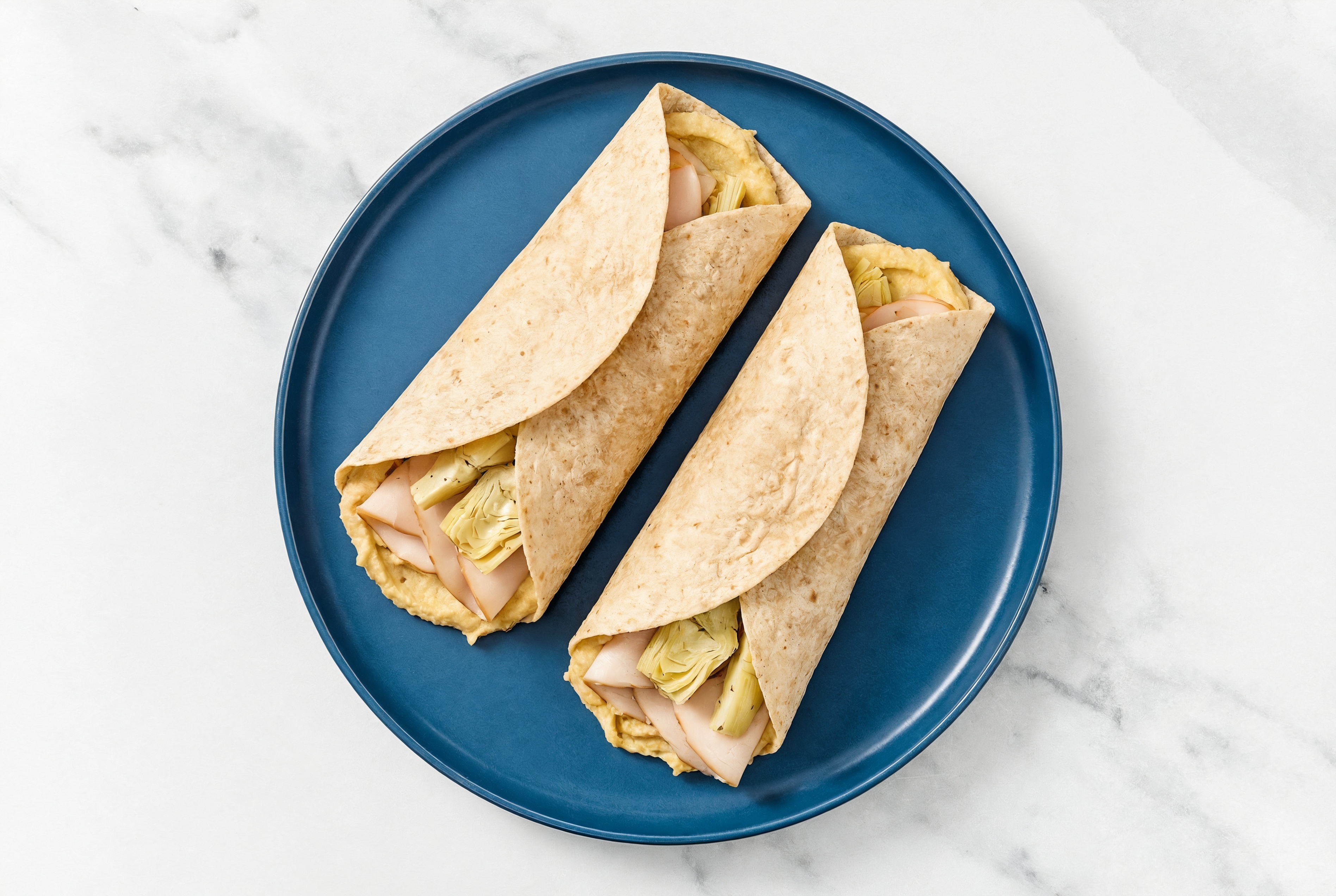 Mediterranean-Inspired Oven Roasted Turkey Breast + French Onion Hummus Wrap