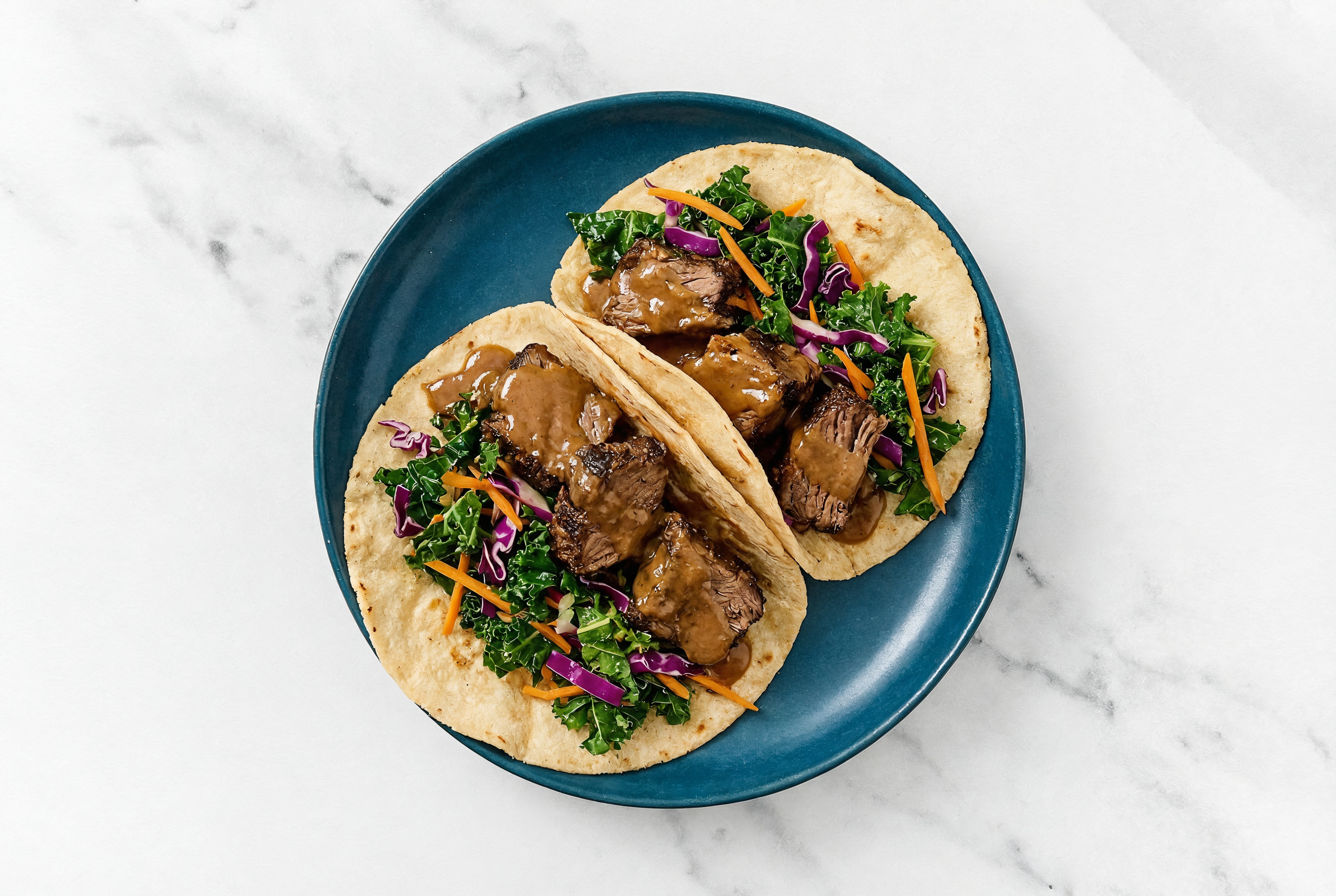  Beef Short Ribs Wrap with Thai Peanut + Rainbow Veggie Mix