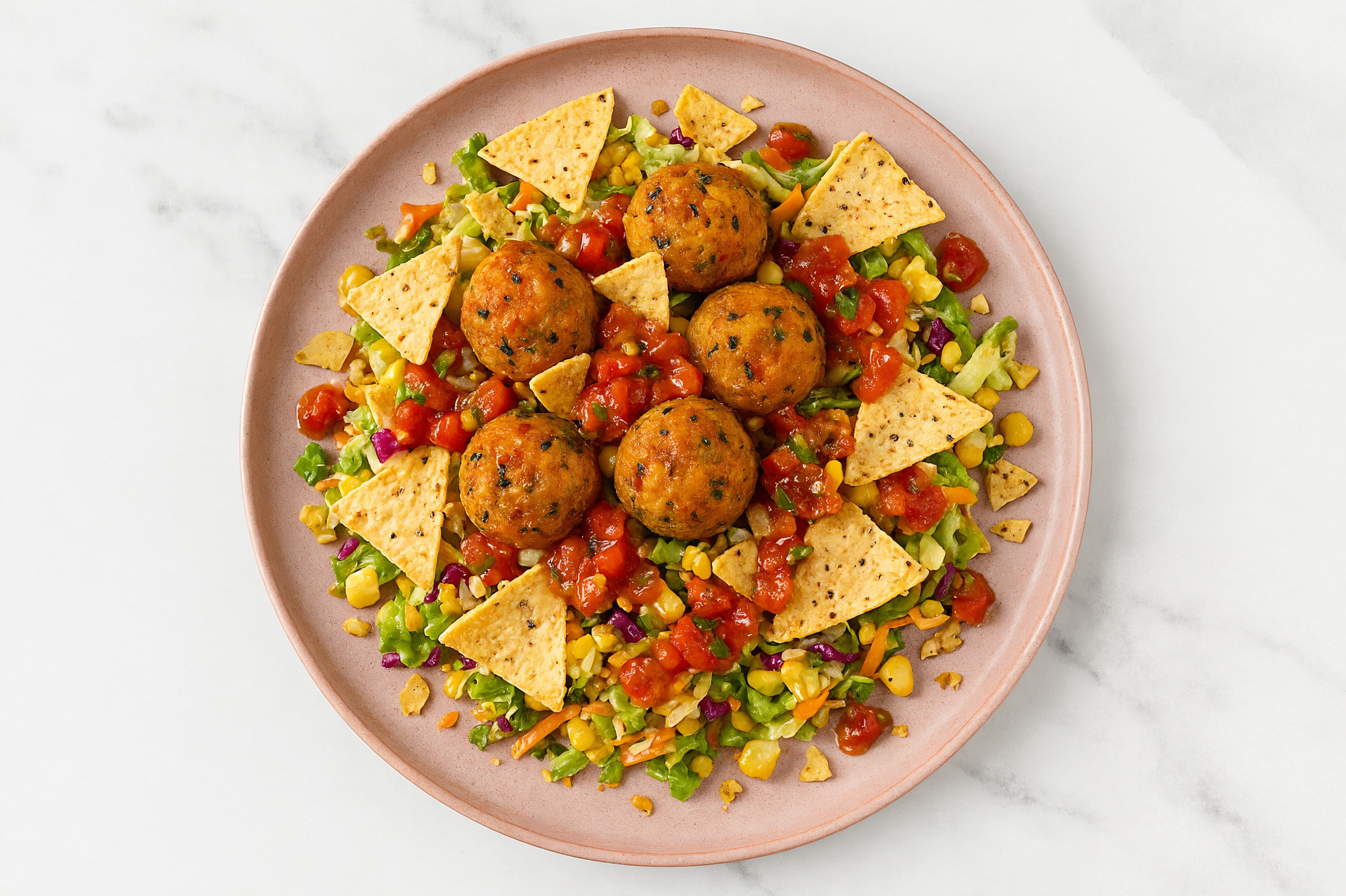 Black Bean Ball Taco Salad