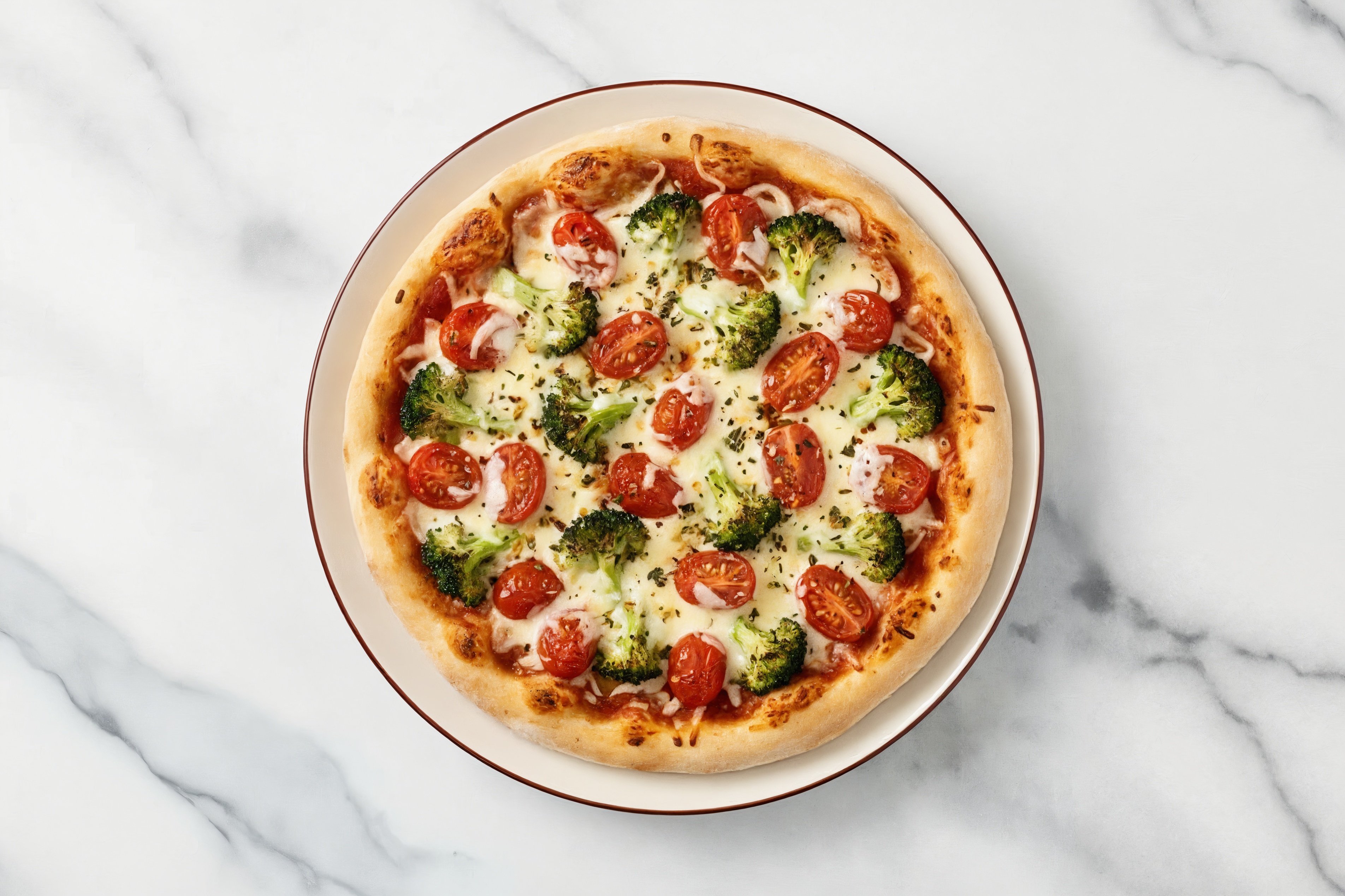 Cheezy Organic Broccoli Gluten-Free Pizza Crusts with Quick Tomato Sauce